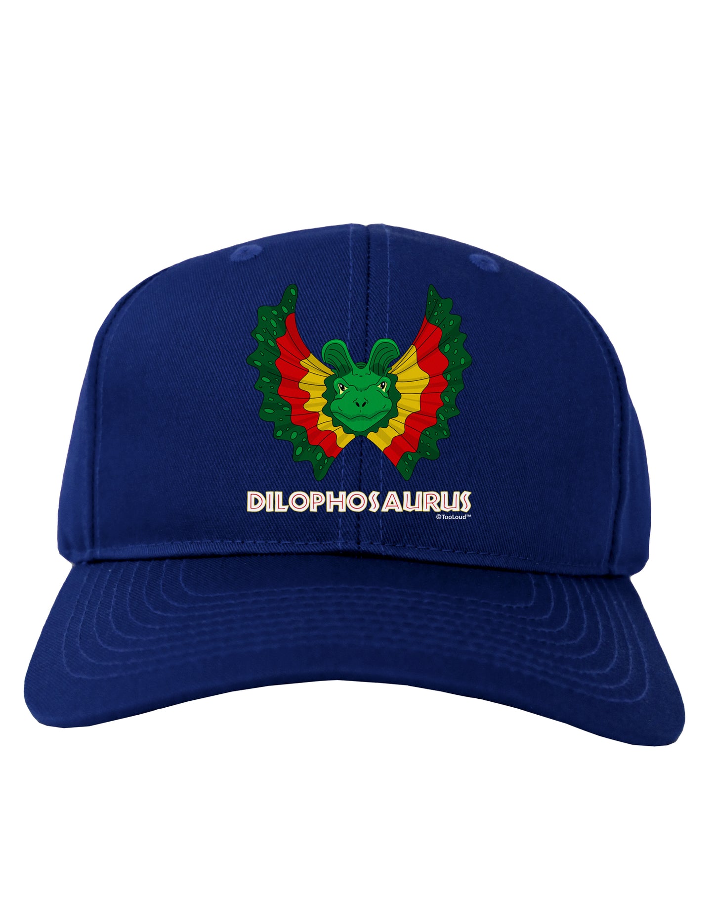Dilophosaurus Design - Color - Text Adult Dark Baseball Cap Hat by TooLoud-Baseball Cap-TooLoud-Royal-Blue-One Size-Davson Sales