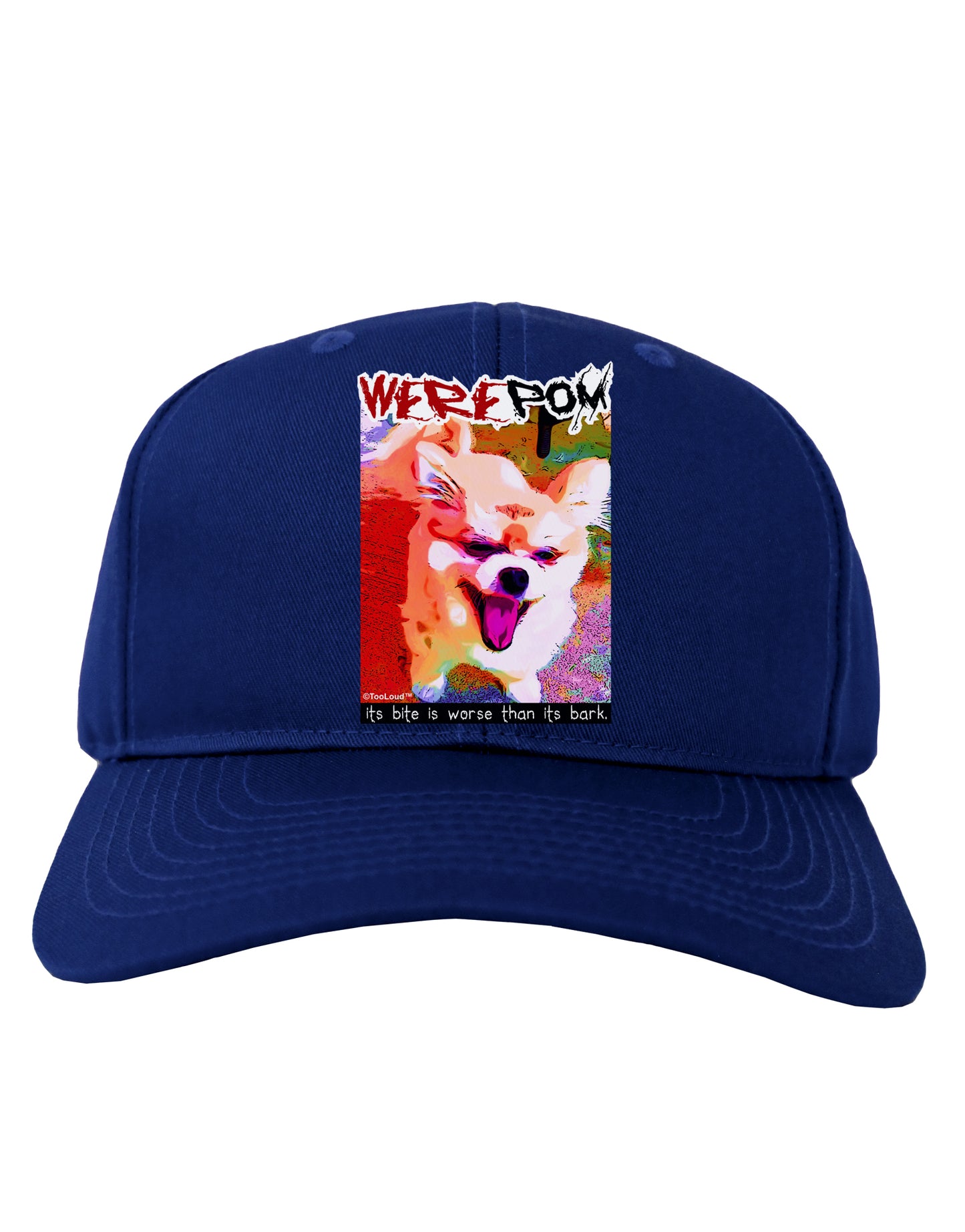 WerePom - Werewolf Pomeranian Adult Dark Baseball Cap Hat by TooLoud-Baseball Cap-TooLoud-Royal-Blue-One Size-Davson Sales