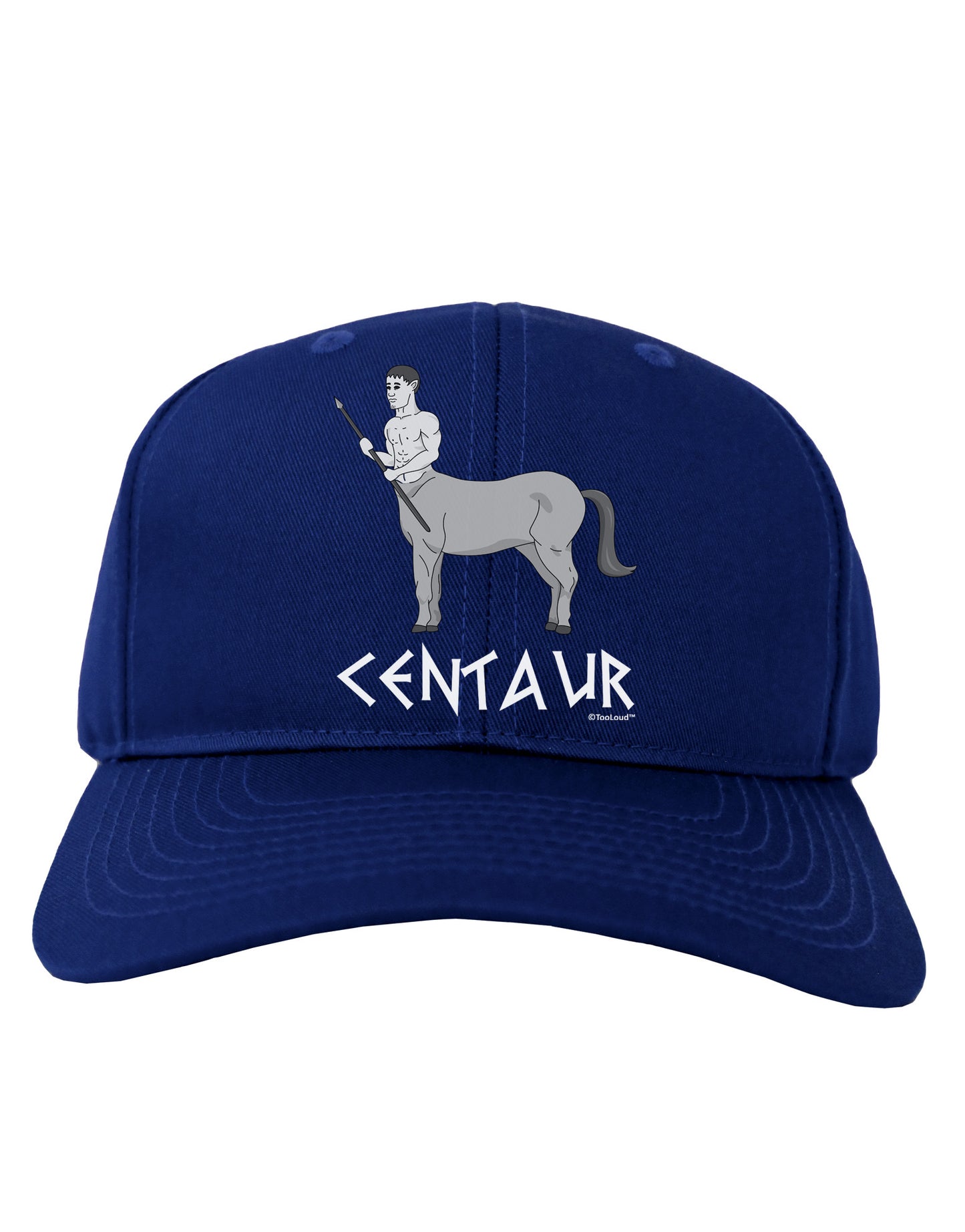 Greek Mythology Centaur Design - Grayscale - Text Adult Dark Baseball Cap Hat by TooLoud-Baseball Cap-TooLoud-Royal-Blue-One Size-Davson Sales