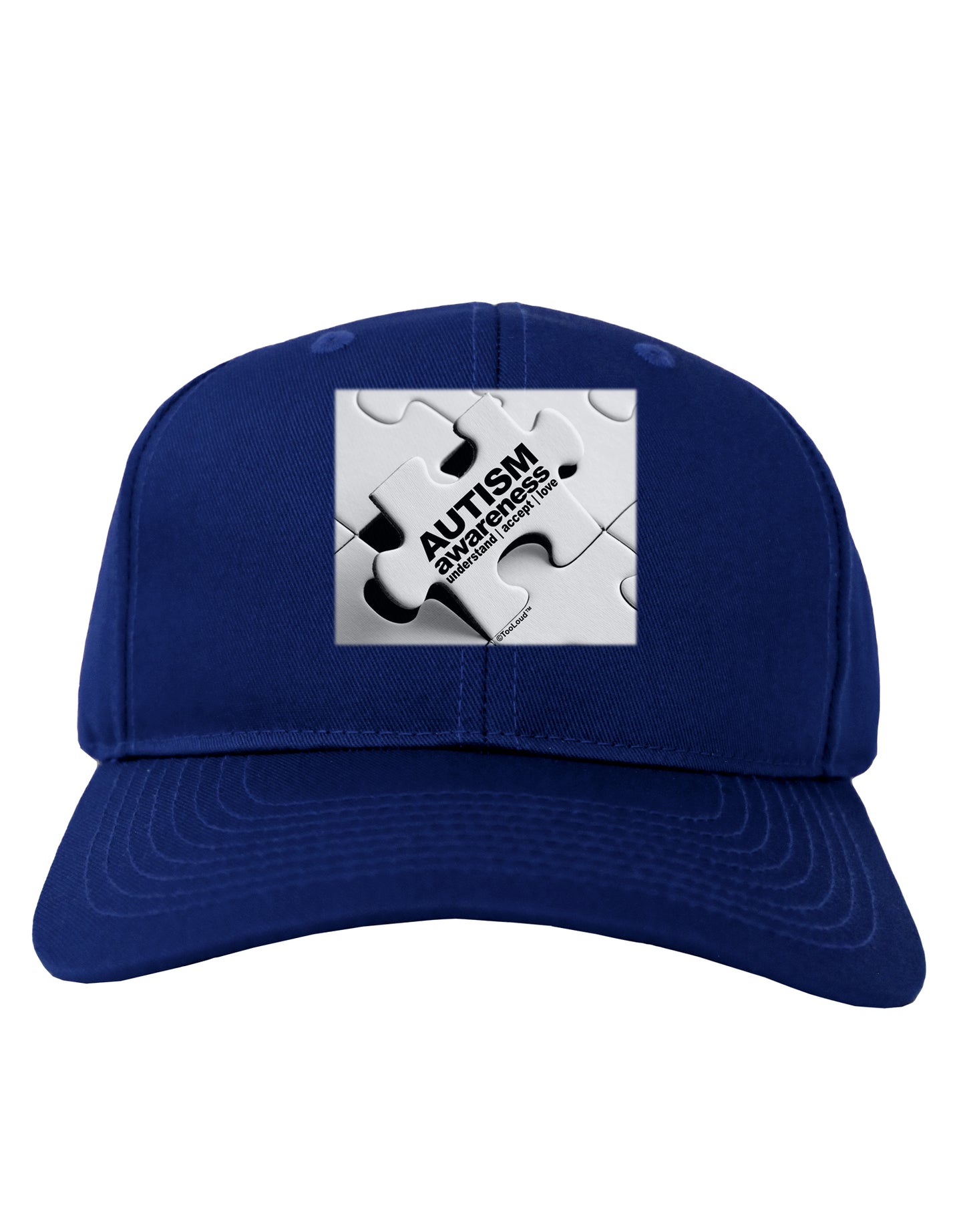 Autism Awareness - Puzzle Black & White Adult Dark Baseball Cap Hat-Baseball Cap-TooLoud-Royal-Blue-One Size-Davson Sales