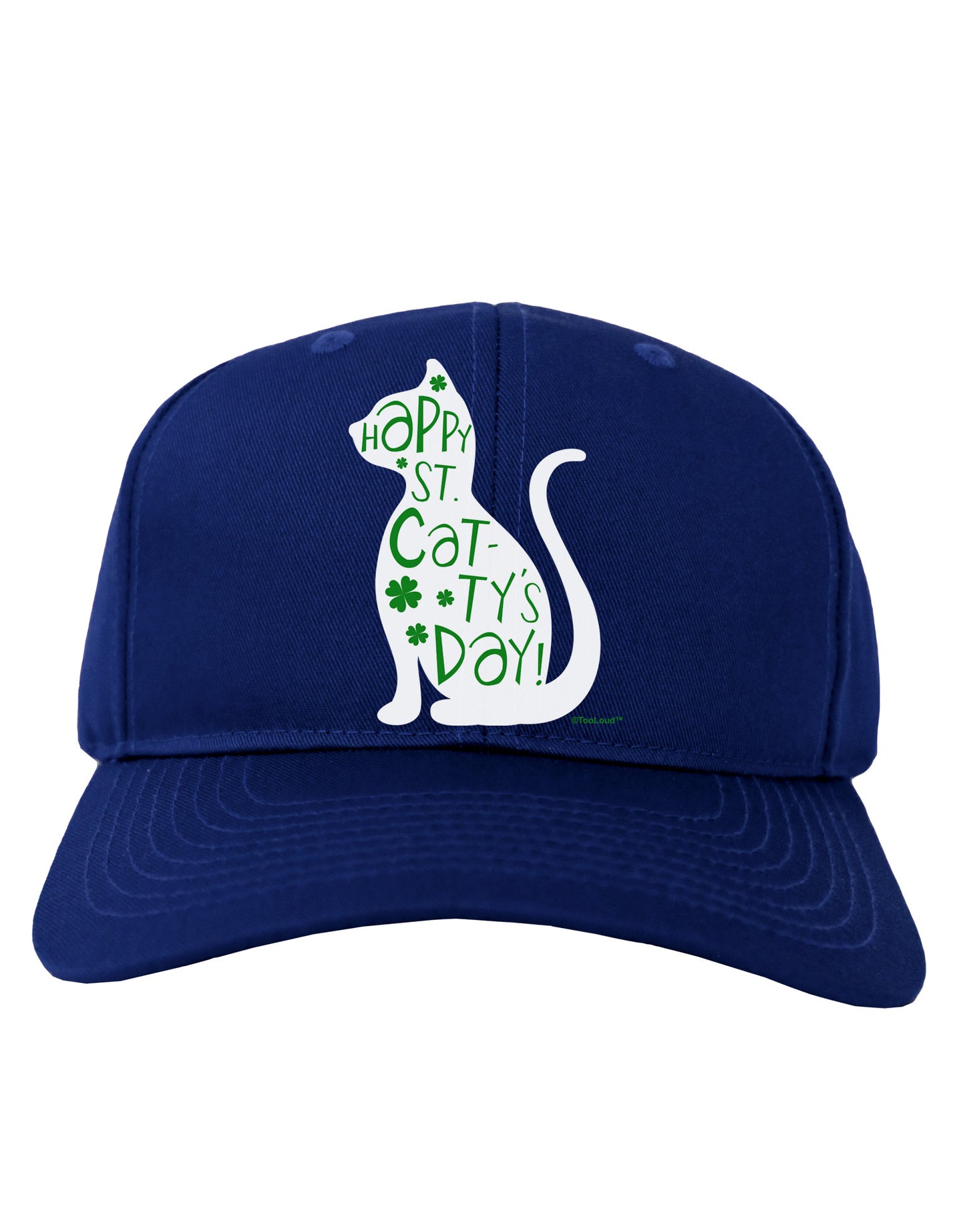 Happy St. Catty's Day - St. Patrick's Day Cat Adult Dark Baseball Cap Hat by TooLoud-Baseball Cap-TooLoud-Royal-Blue-One Size-Davson Sales