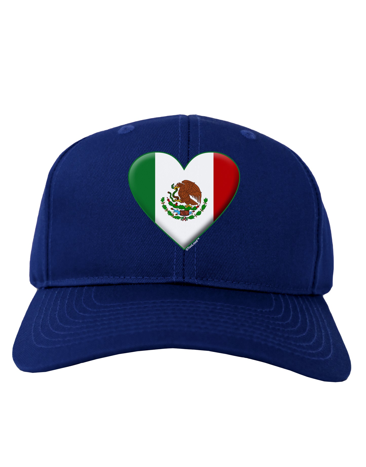 Mexican Flag Heart - Beveled Adult Dark Baseball Cap Hat by TooLoud-Baseball Cap-TooLoud-Royal-Blue-One Size-Davson Sales
