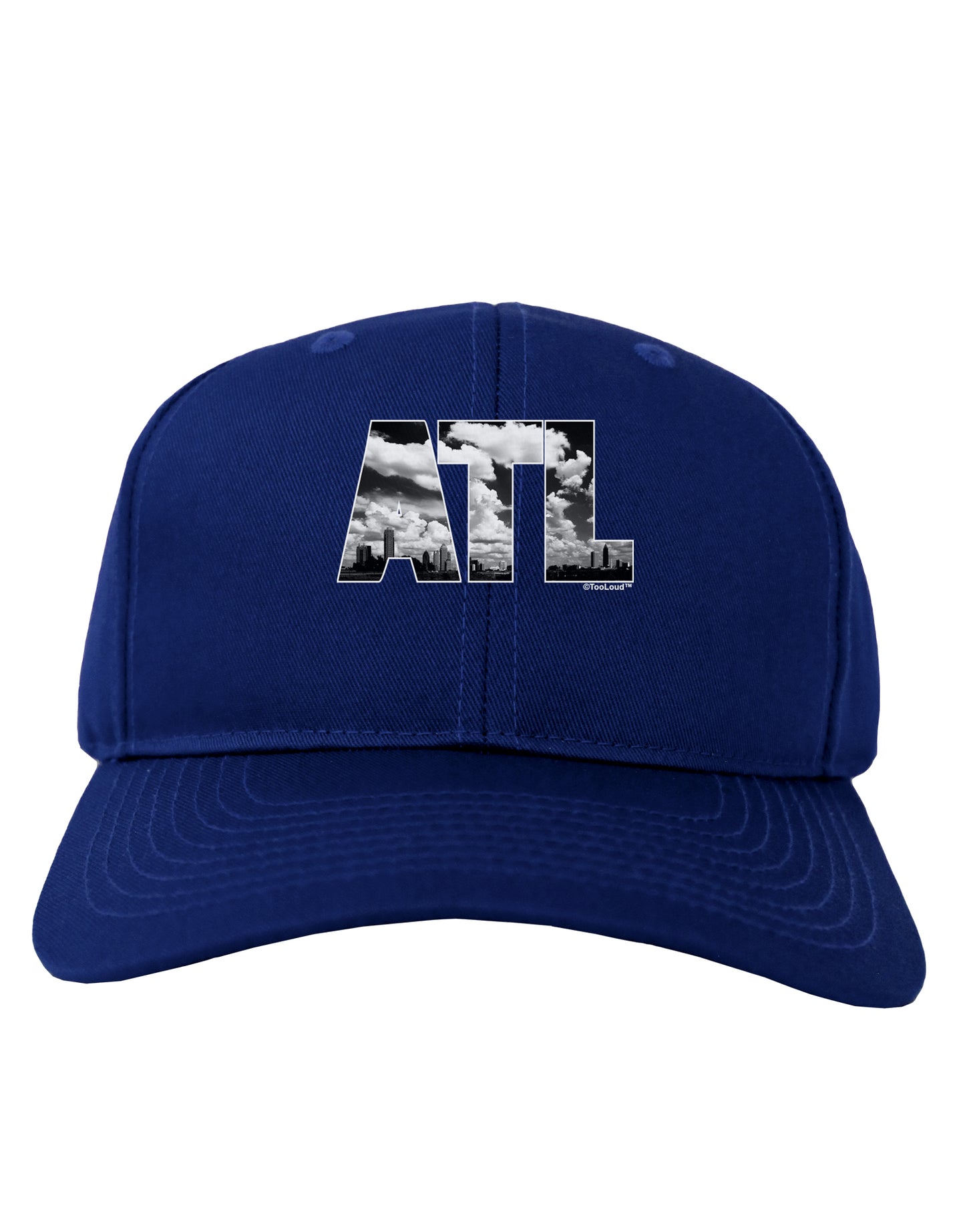 ATL Atlanta Text Adult Dark Baseball Cap Hat by TooLoud-Baseball Cap-TooLoud-Royal-Blue-One Size-Davson Sales