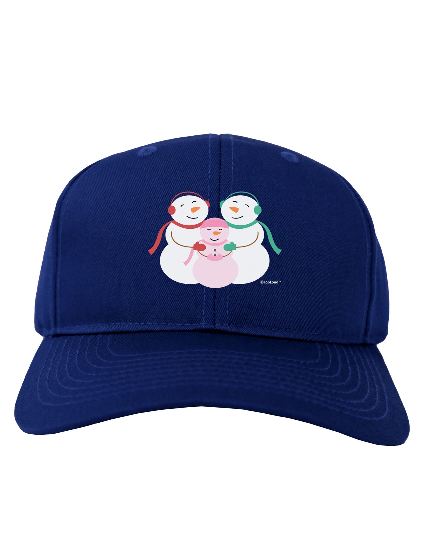 Cute Snowman Family with Girl Adult Dark Baseball Cap Hat by TooLoud-Baseball Cap-TooLoud-Royal-Blue-One Size-Davson Sales