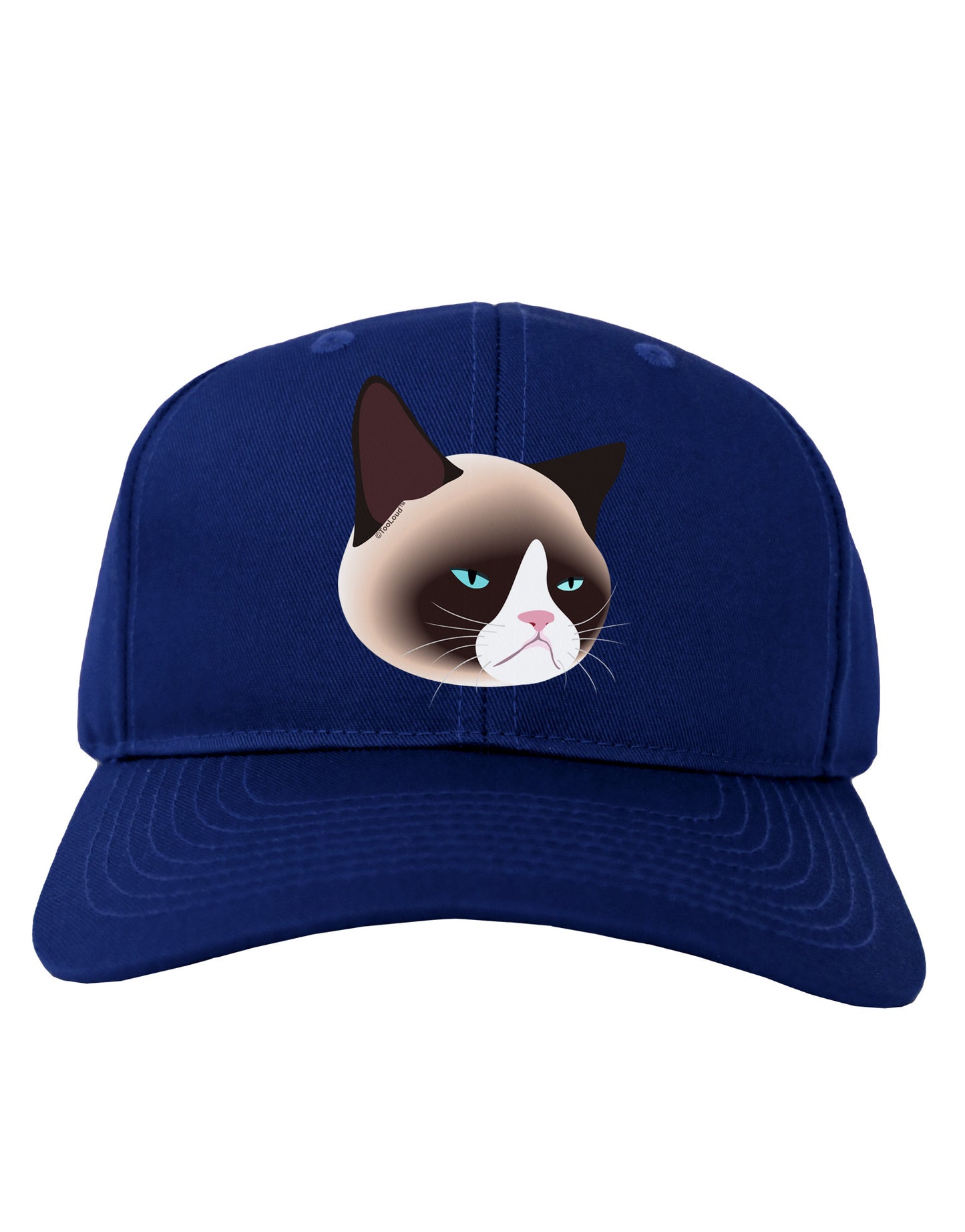 Cute Disgruntled Siamese Cat Adult Dark Baseball Cap Hat-Baseball Cap-TooLoud-Royal-Blue-One Size-Davson Sales