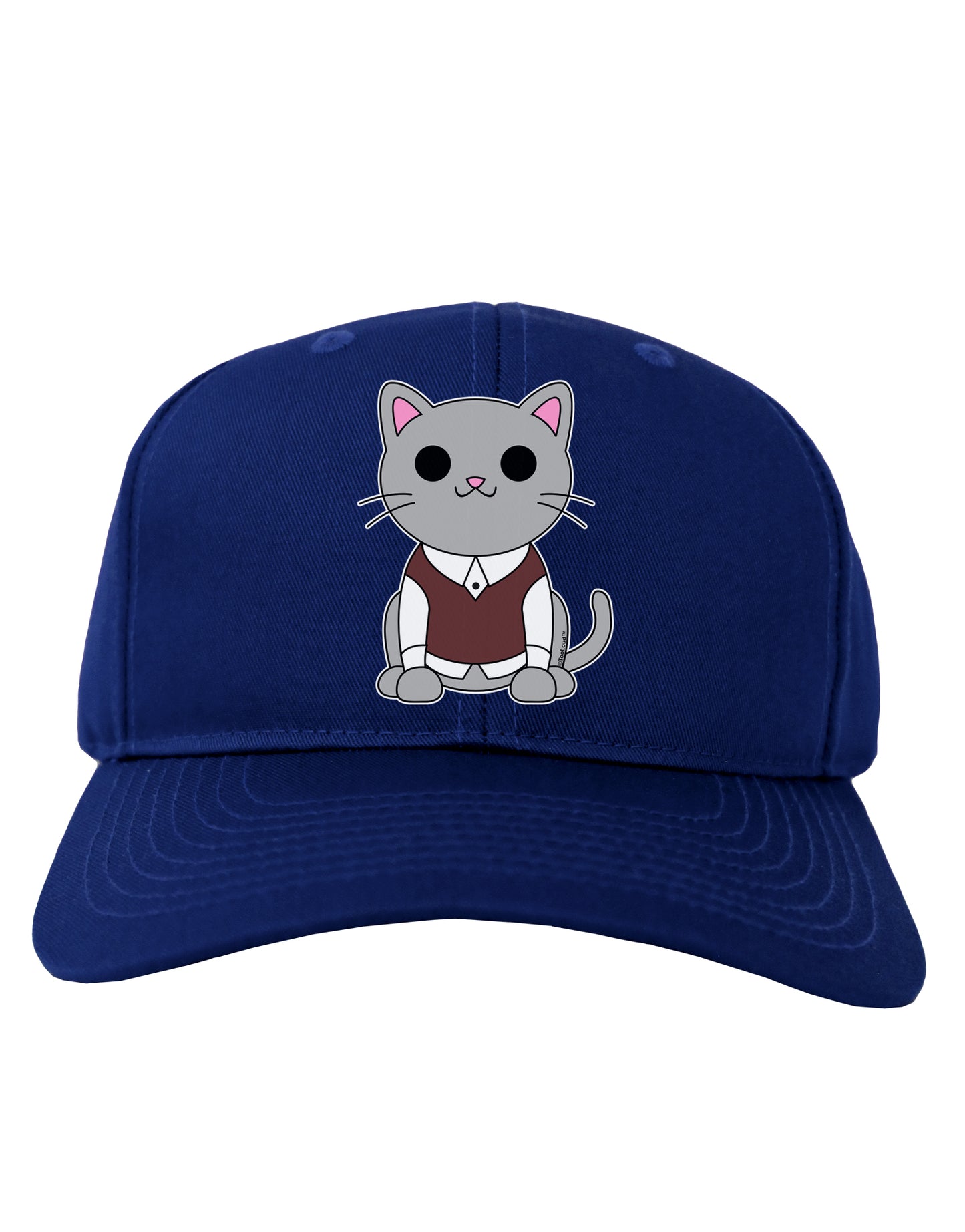 Cute Sweater Vest Cat Design Adult Dark Baseball Cap Hat by TooLoud-Baseball Cap-TooLoud-Royal-Blue-One Size-Davson Sales