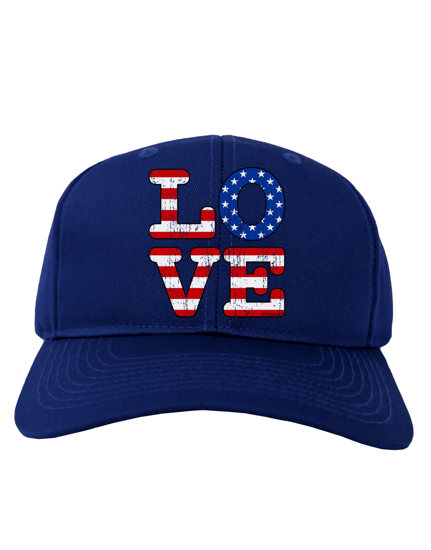 American Love Design - Distressed Adult Dark Baseball Cap Hat by TooLoud-Baseball Cap-TooLoud-Royal-Blue-One Size-Davson Sales
