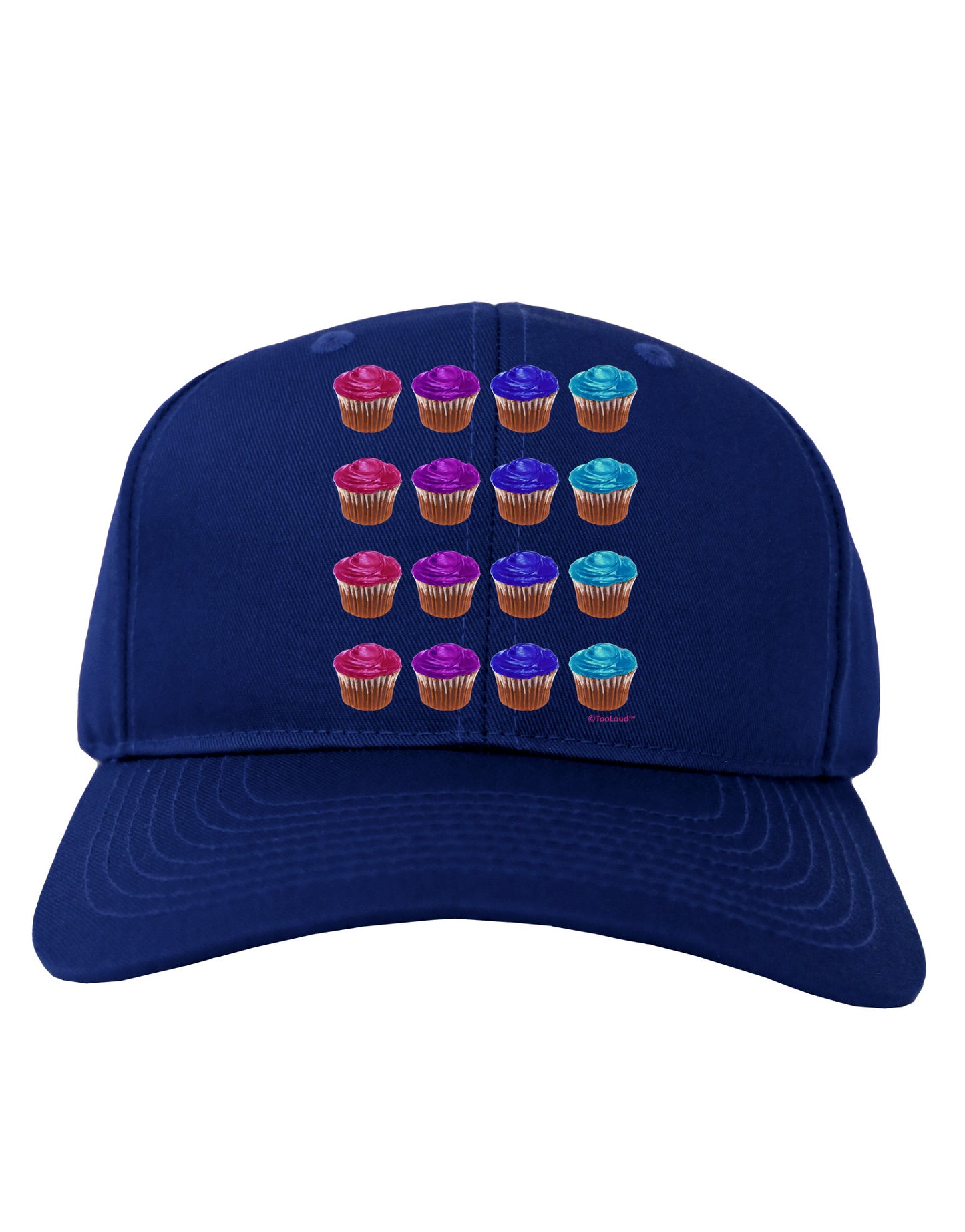 Colorful Cupcake Pattern Adult Dark Baseball Cap Hat by TooLoud-Baseball Cap-TooLoud-Royal-Blue-One Size-Davson Sales