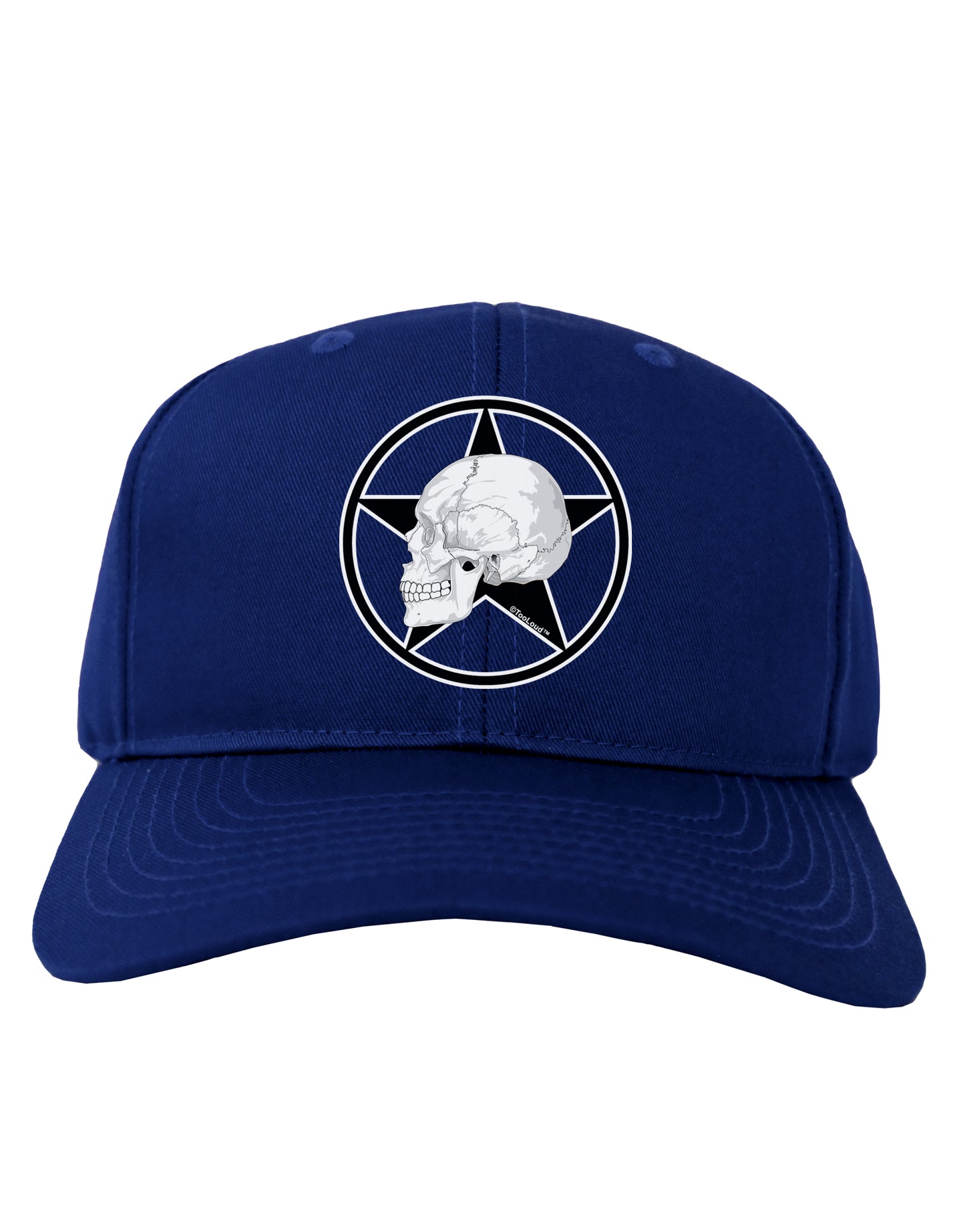 White Skull With Star Adult Dark Baseball Cap Hat by TooLoud-Baseball Cap-TooLoud-Royal-Blue-One Size-Davson Sales