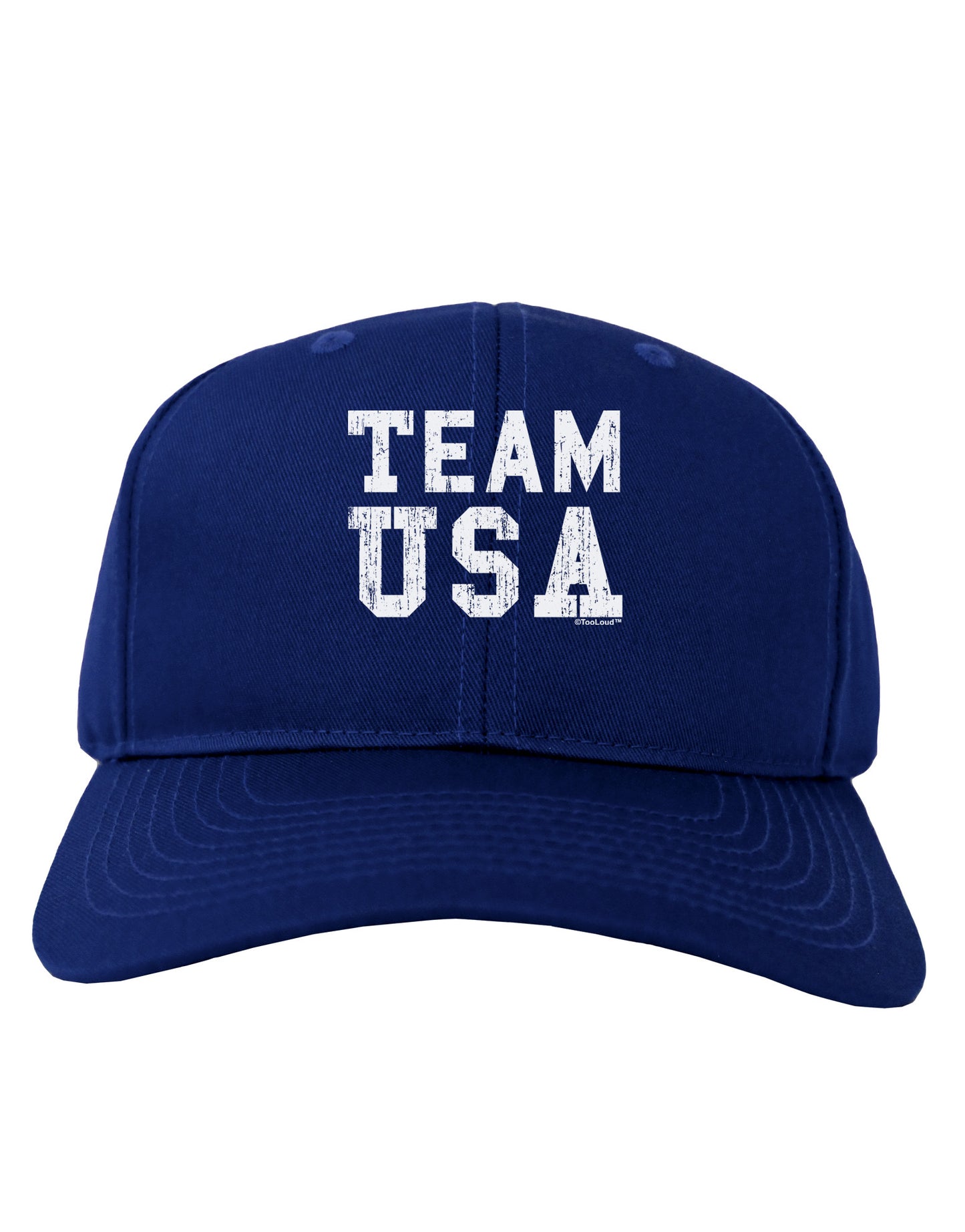 Team USA Distressed Text Adult Dark Baseball Cap Hat-Baseball Cap-TooLoud-Royal-Blue-One Size-Davson Sales