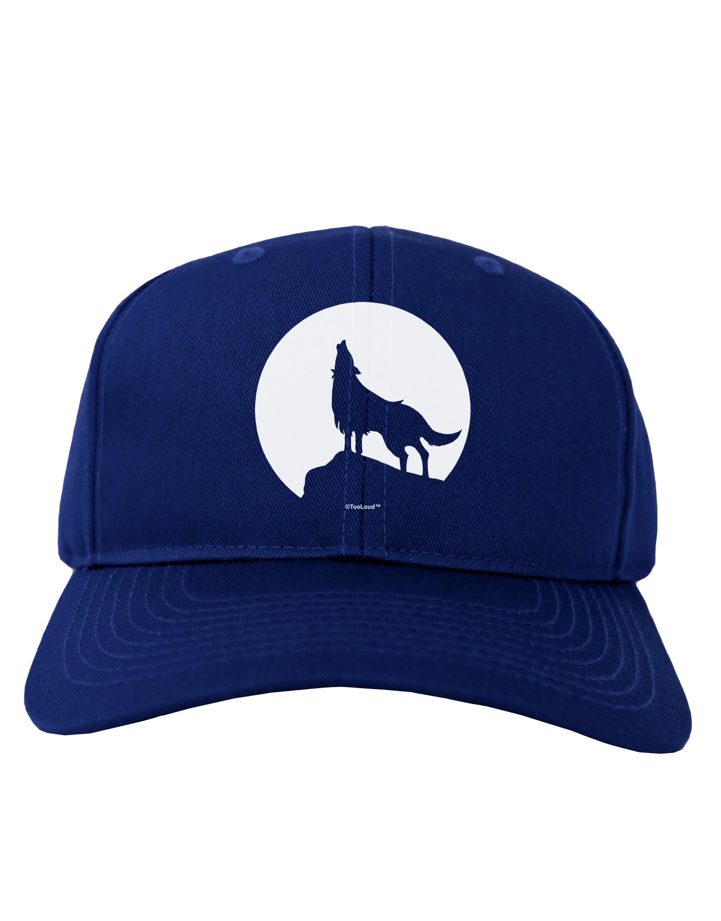 Wolf Howling at the Moon - Design #1 Adult Dark Baseball Cap Hat by TooLoud-Baseball Cap-TooLoud-Royal-Blue-One Size-Davson Sales