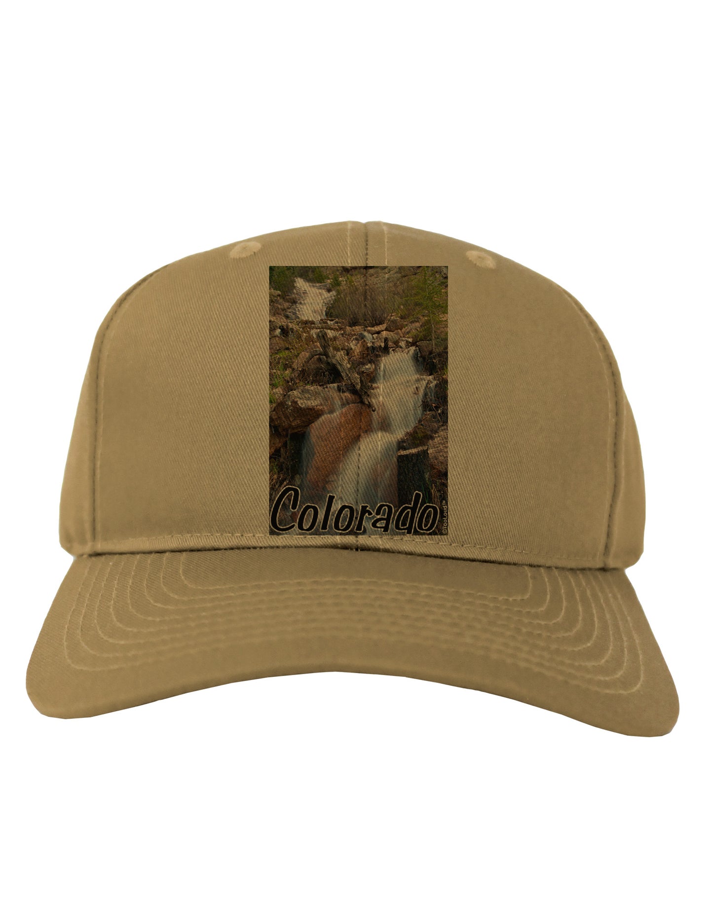 Colorado Waterfall Scene Text Adult Baseball Cap Hat-Baseball Cap-TooLoud-Khaki-One Size-Davson Sales
