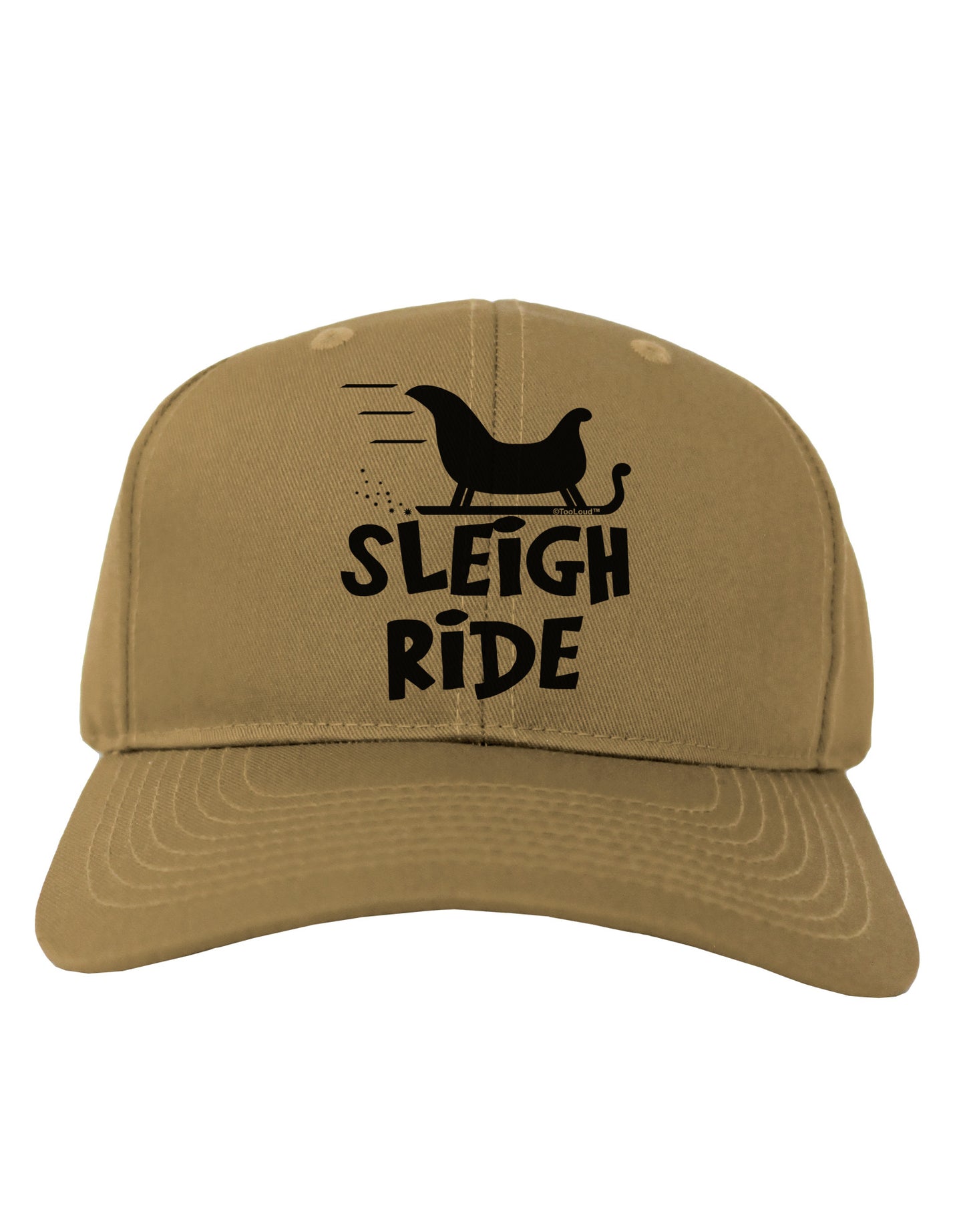 Sleigh Ride BnW Adult Baseball Cap Hat-Baseball Cap-TooLoud-Khaki-One Size-Davson Sales