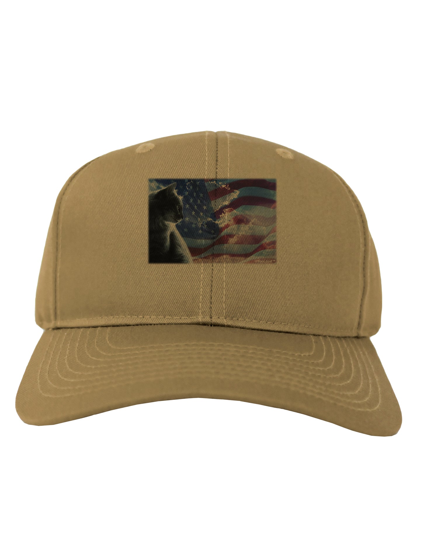 All American Cat Adult Baseball Cap Hat by TooLoud-Baseball Cap-TooLoud-Khaki-One Size-Davson Sales