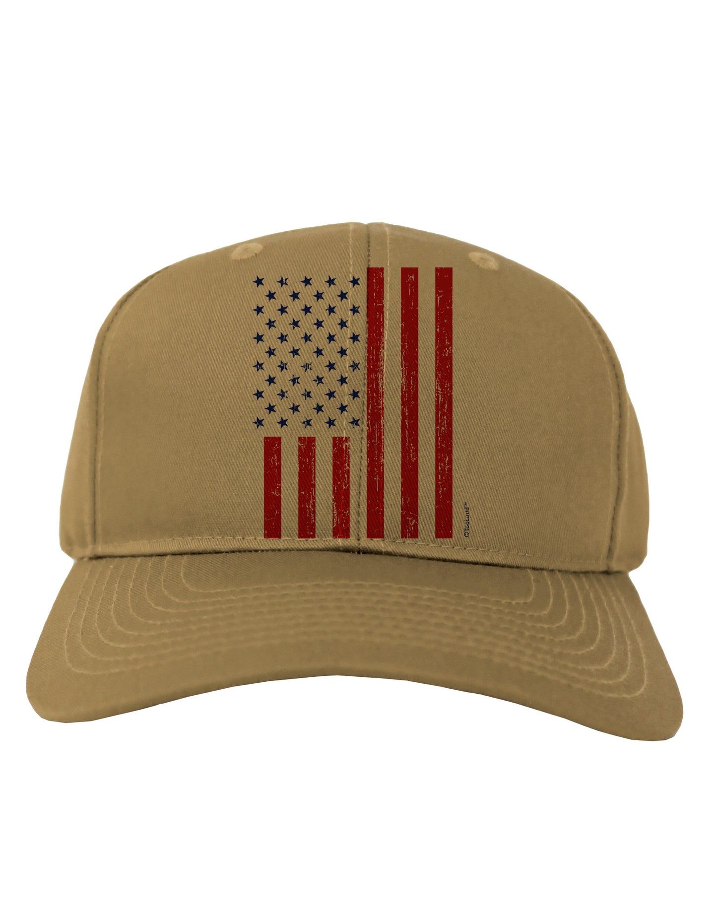 Red and Blue Stamp Style American Flag - Distressed Adult Baseball Cap Hat by TooLoud-Baseball Cap-TooLoud-Khaki-One Size-Davson Sales