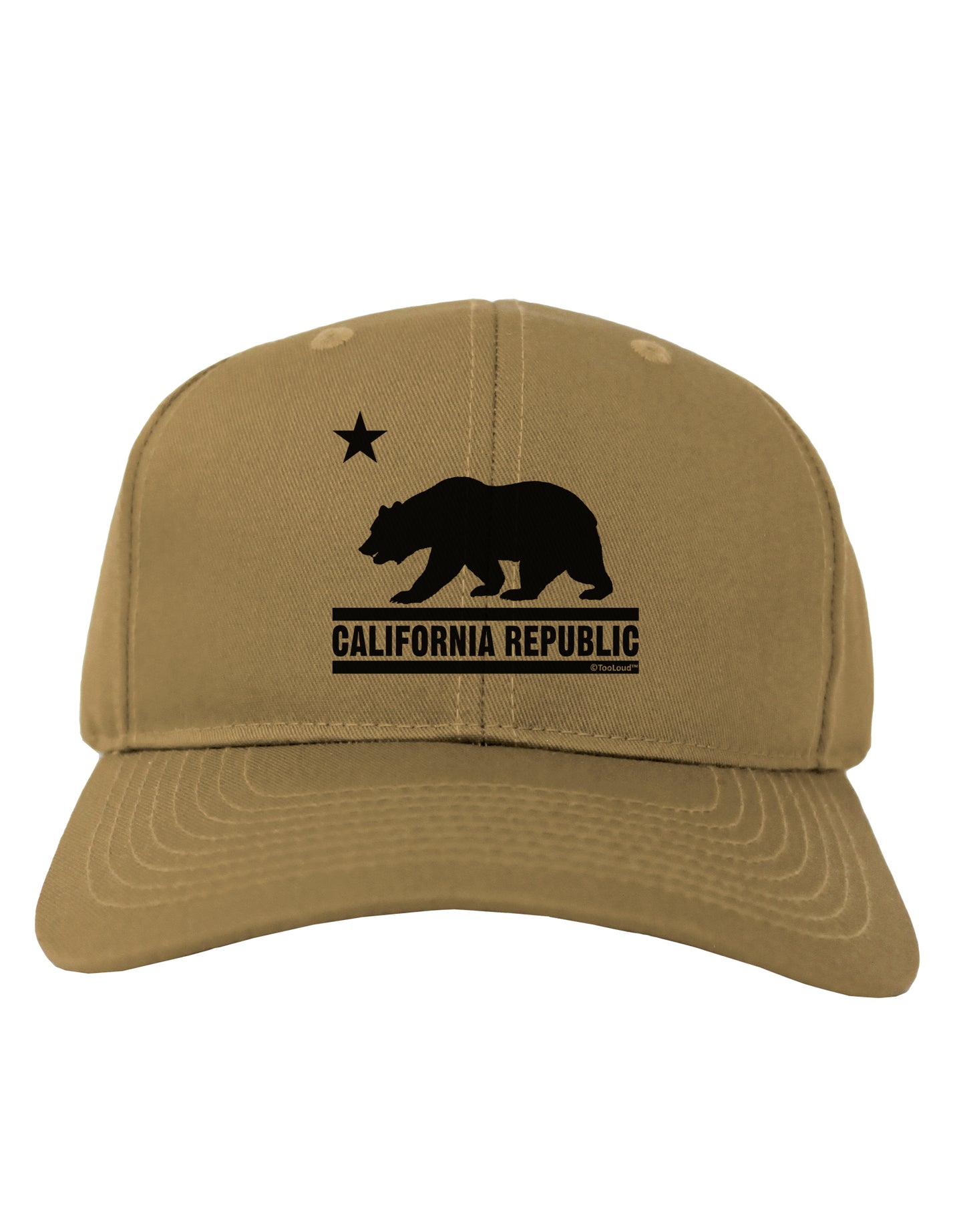California Republic Design - Cali Bear Adult Baseball Cap Hat by TooLoud-Baseball Cap-TooLoud-Khaki-One Size-Davson Sales