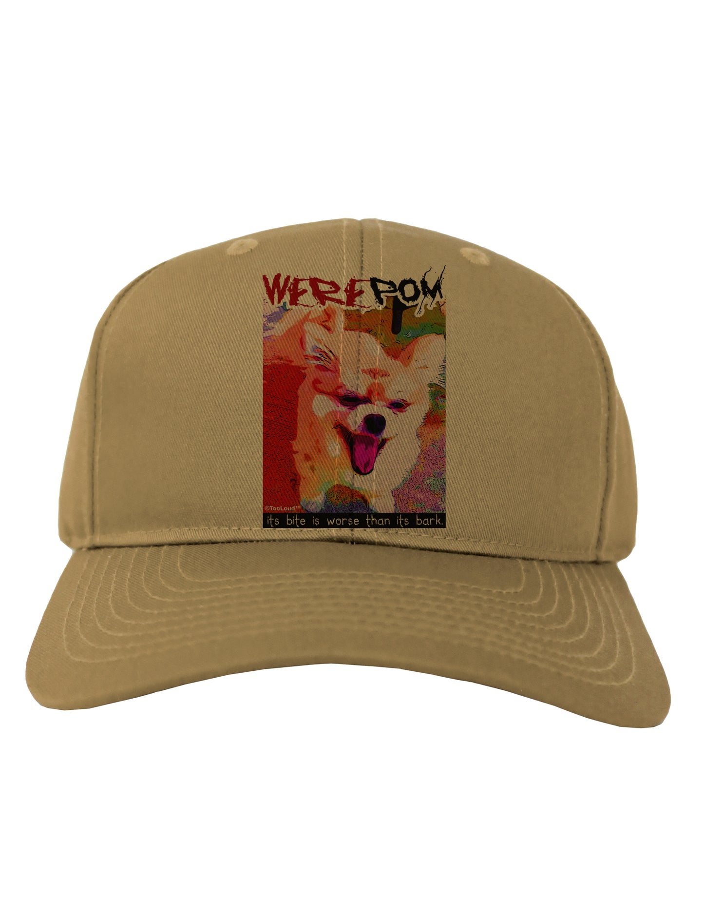 WerePom - Werewolf Pomeranian Adult Baseball Cap Hat by TooLoud-Baseball Cap-TooLoud-Khaki-One Size-Davson Sales