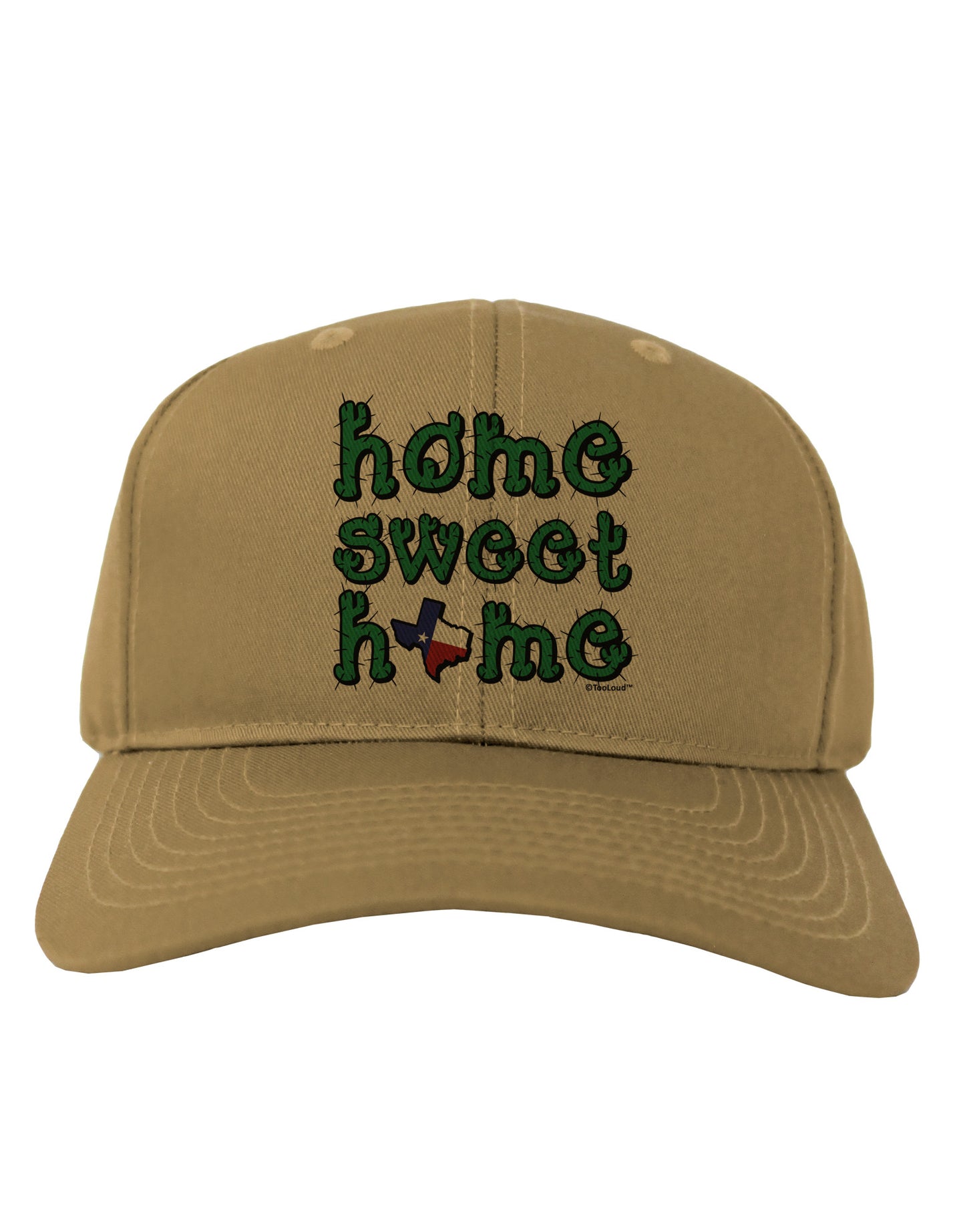 Home Sweet Home - Texas - Cactus and State Flag Adult Baseball Cap Hat by TooLoud-Baseball Cap-TooLoud-Khaki-One Size-Davson Sales