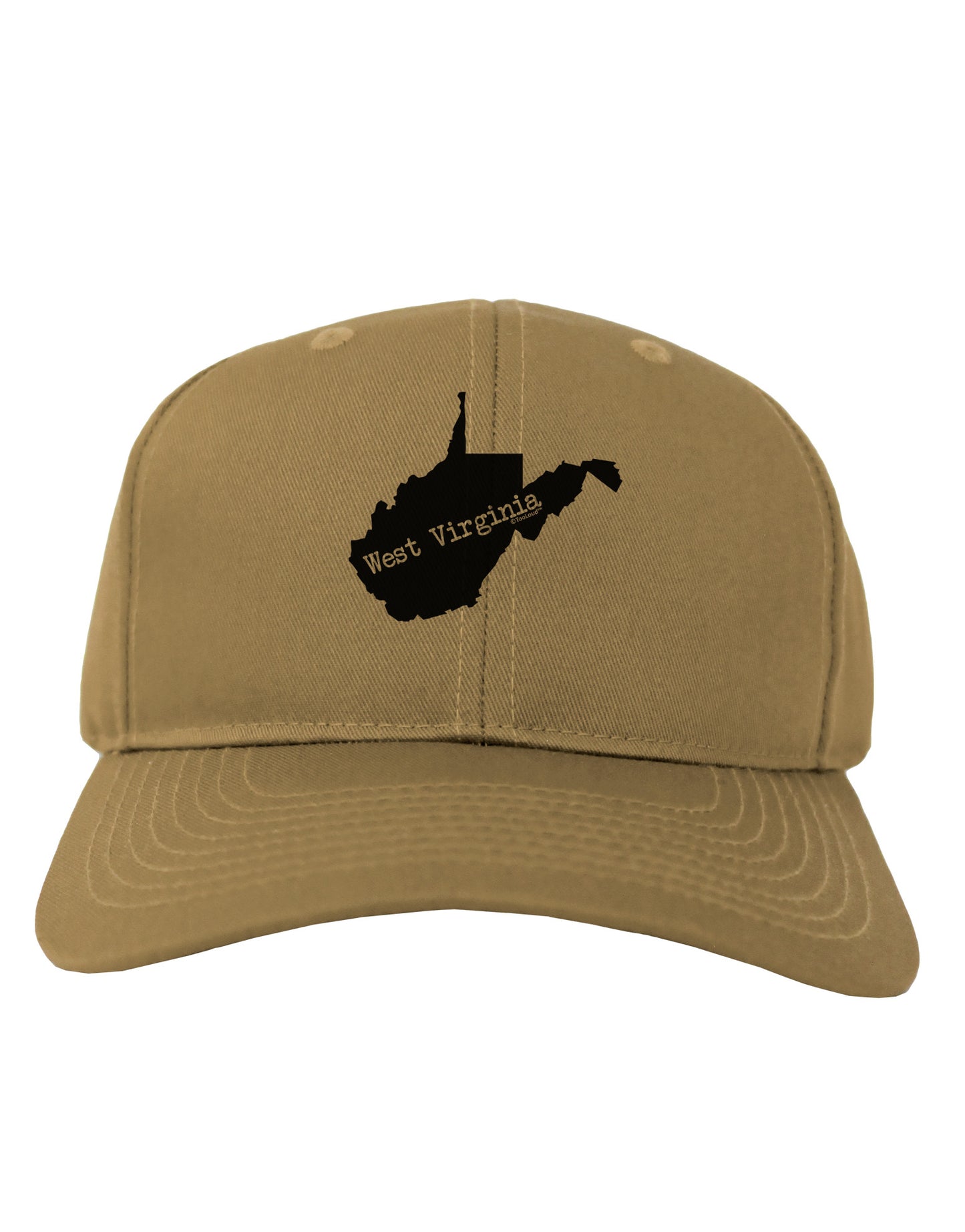 TooLoud West Virginia - United States Shape Adult Baseball Cap Hat-Baseball Cap-TooLoud-Khaki-One Size-Davson Sales