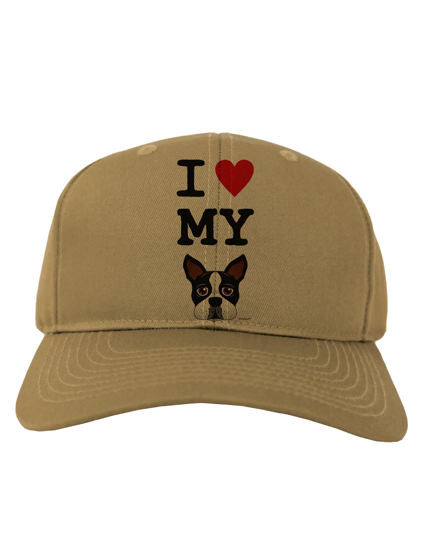 I Heart My Boston Terrier Adult Baseball Cap Hat-Baseball Cap-TooLoud-Khaki-One Size-Davson Sales