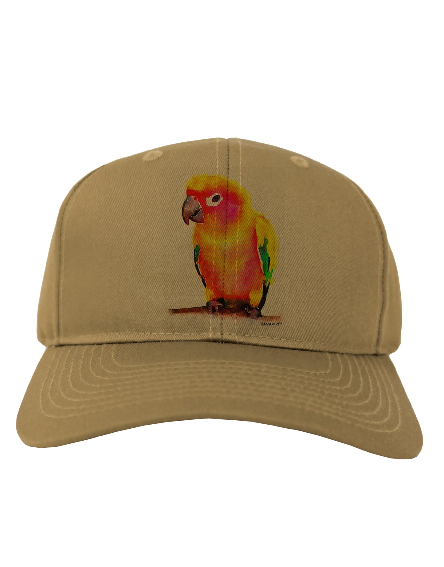 Sun Conure Parrot Watercolor Adult Baseball Cap Hat-Baseball Cap-TooLoud-Khaki-One Size-Davson Sales