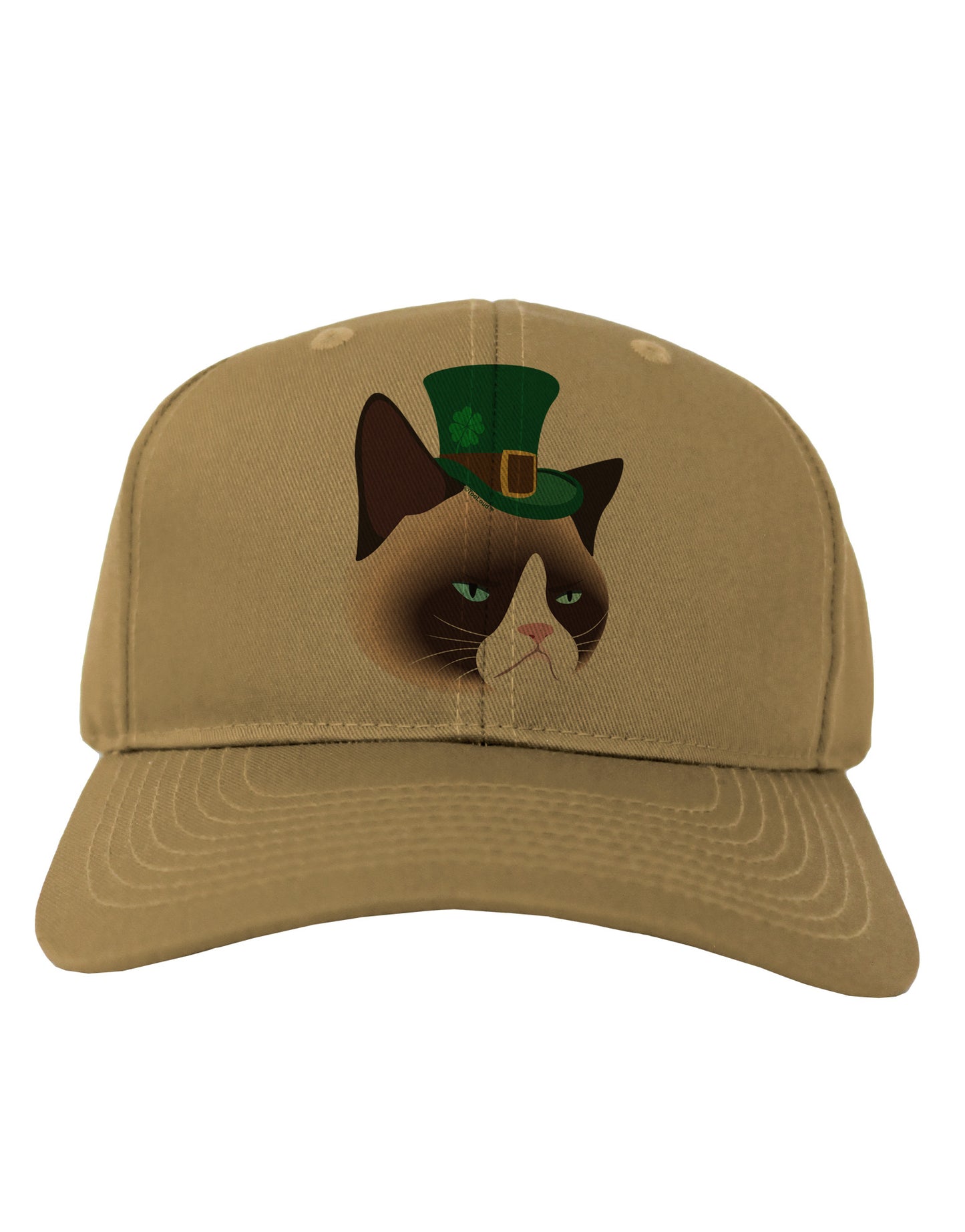 Leprechaun Disgruntled Cat Adult Baseball Cap Hat-Baseball Cap-TooLoud-Khaki-One Size-Davson Sales