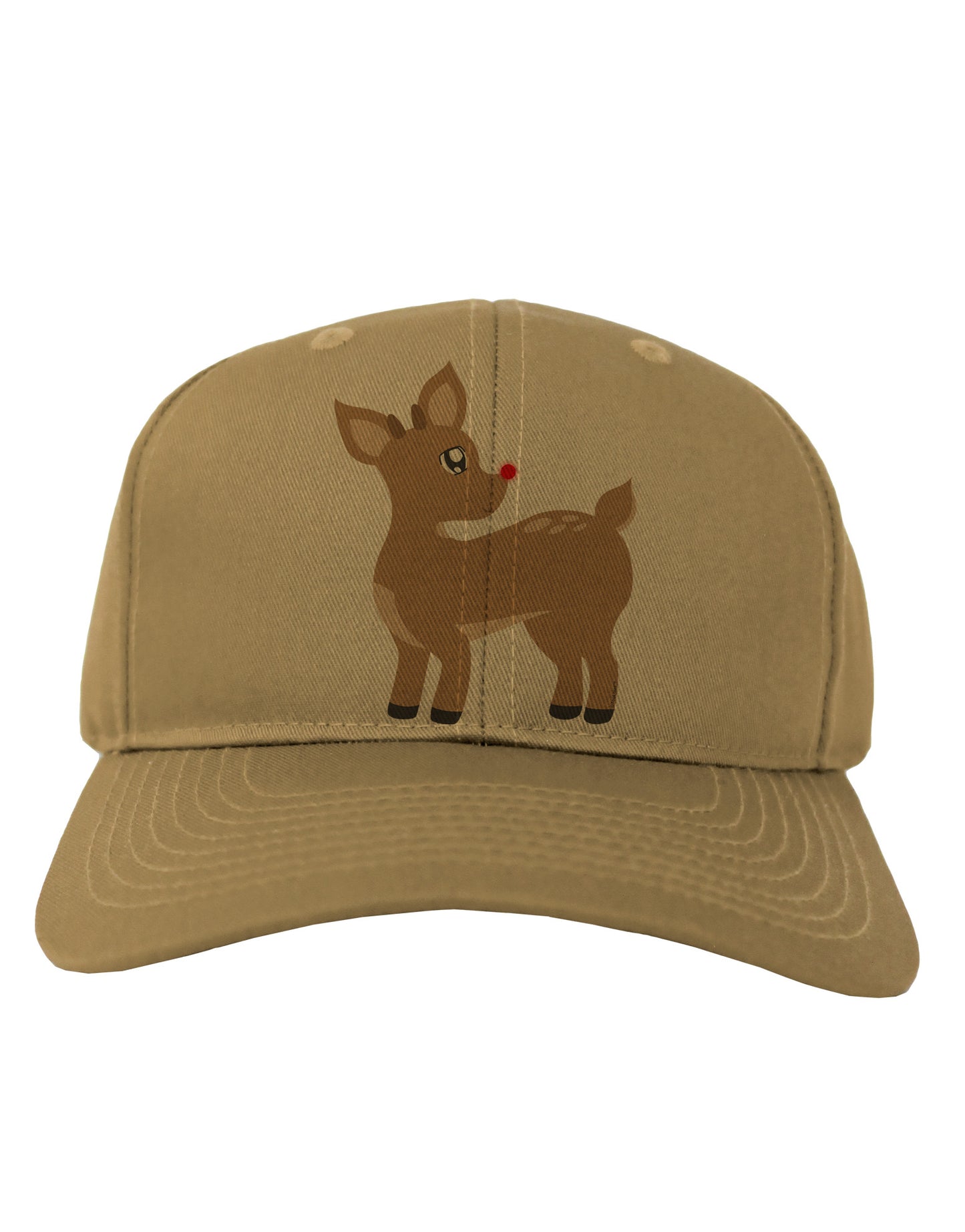 Cute Little Rudolph the Reindeer - Christmas Adult Baseball Cap Hat by TooLoud-Baseball Cap-TooLoud-Khaki-One Size-Davson Sales