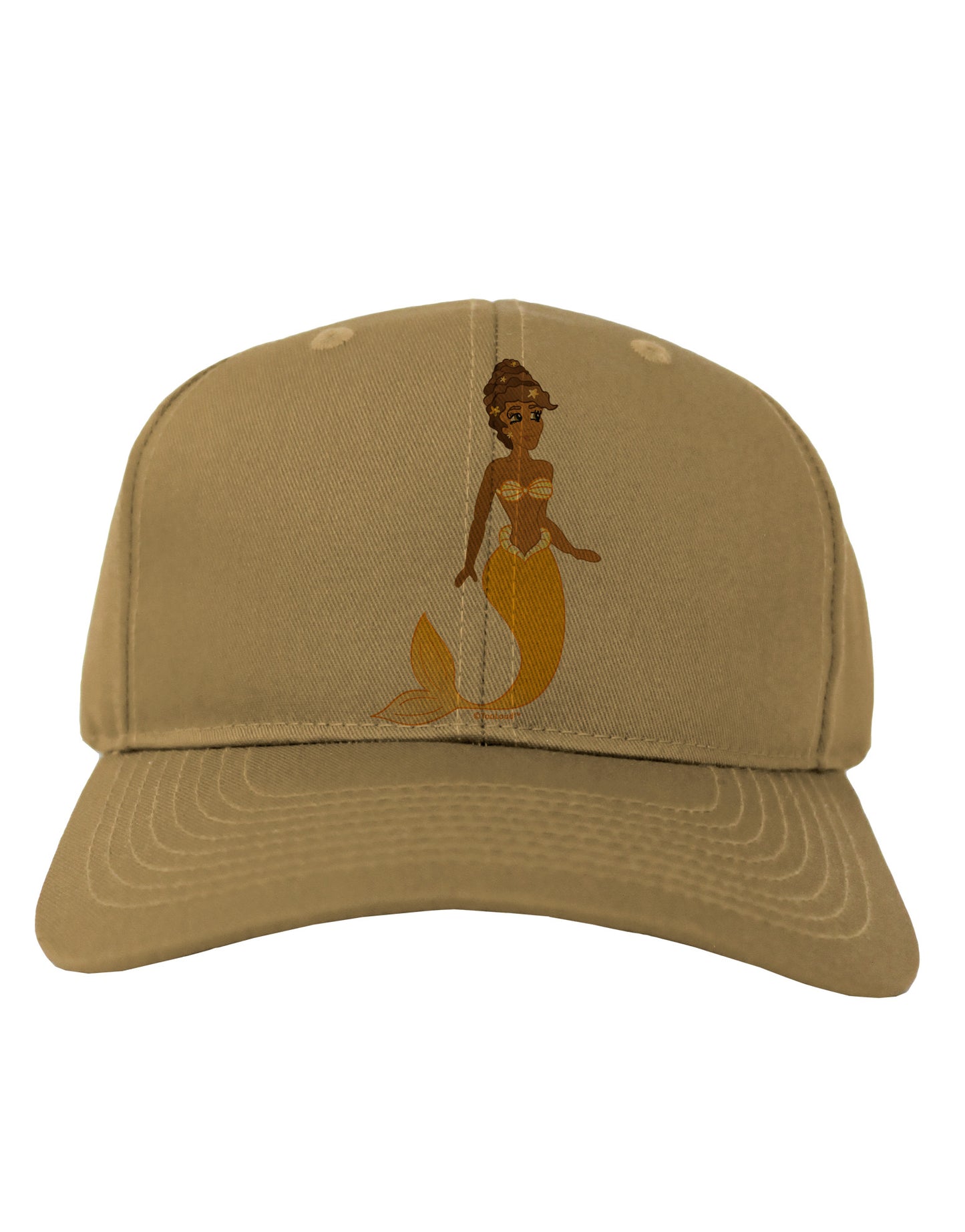 Mermaid Design - Yellow Adult Baseball Cap Hat-Baseball Cap-TooLoud-Khaki-One Size-Davson Sales