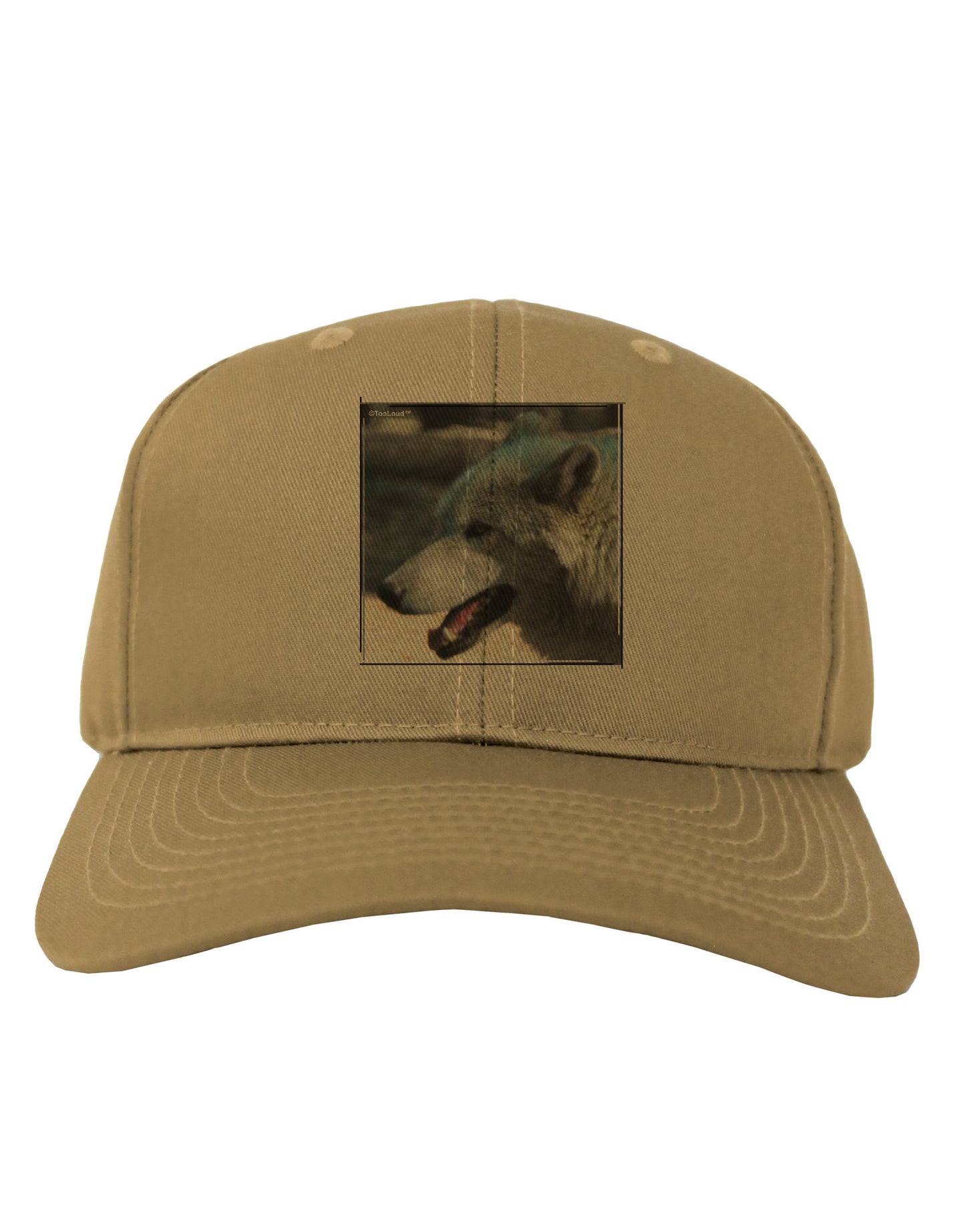 TooLoud White Wolf Face Adult Baseball Cap Hat-Baseball Cap-TooLoud-Khaki-One Size-Davson Sales