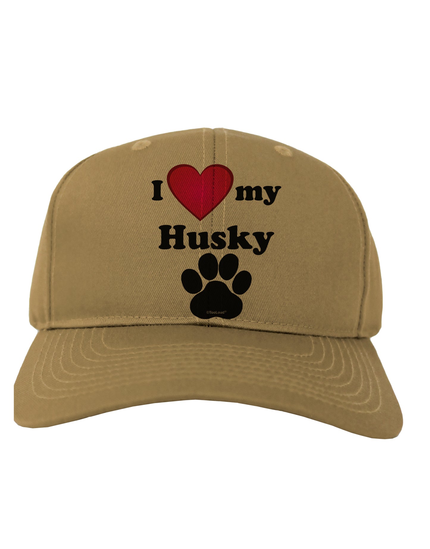 I Heart My Husky Adult Baseball Cap Hat by TooLoud-Baseball Cap-TooLoud-Khaki-One Size-Davson Sales