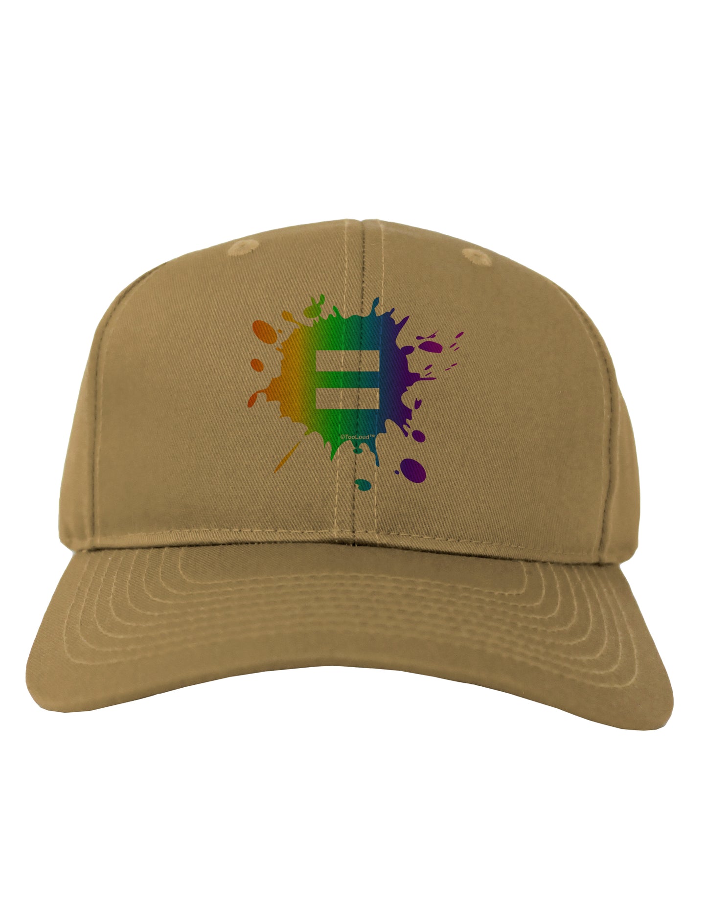 Equal Rainbow Paint Splatter Adult Baseball Cap Hat by TooLoud-Baseball Cap-TooLoud-Khaki-One Size-Davson Sales