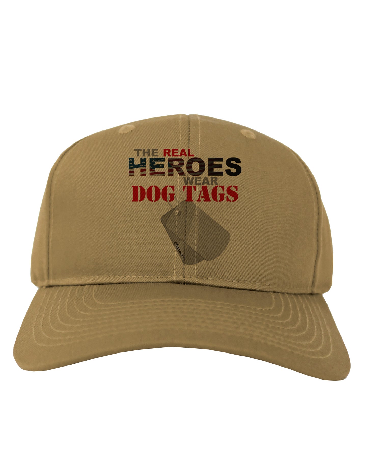 Heroes Dog Tags Adult Baseball Cap Hat-Baseball Cap-TooLoud-Khaki-One Size-Davson Sales