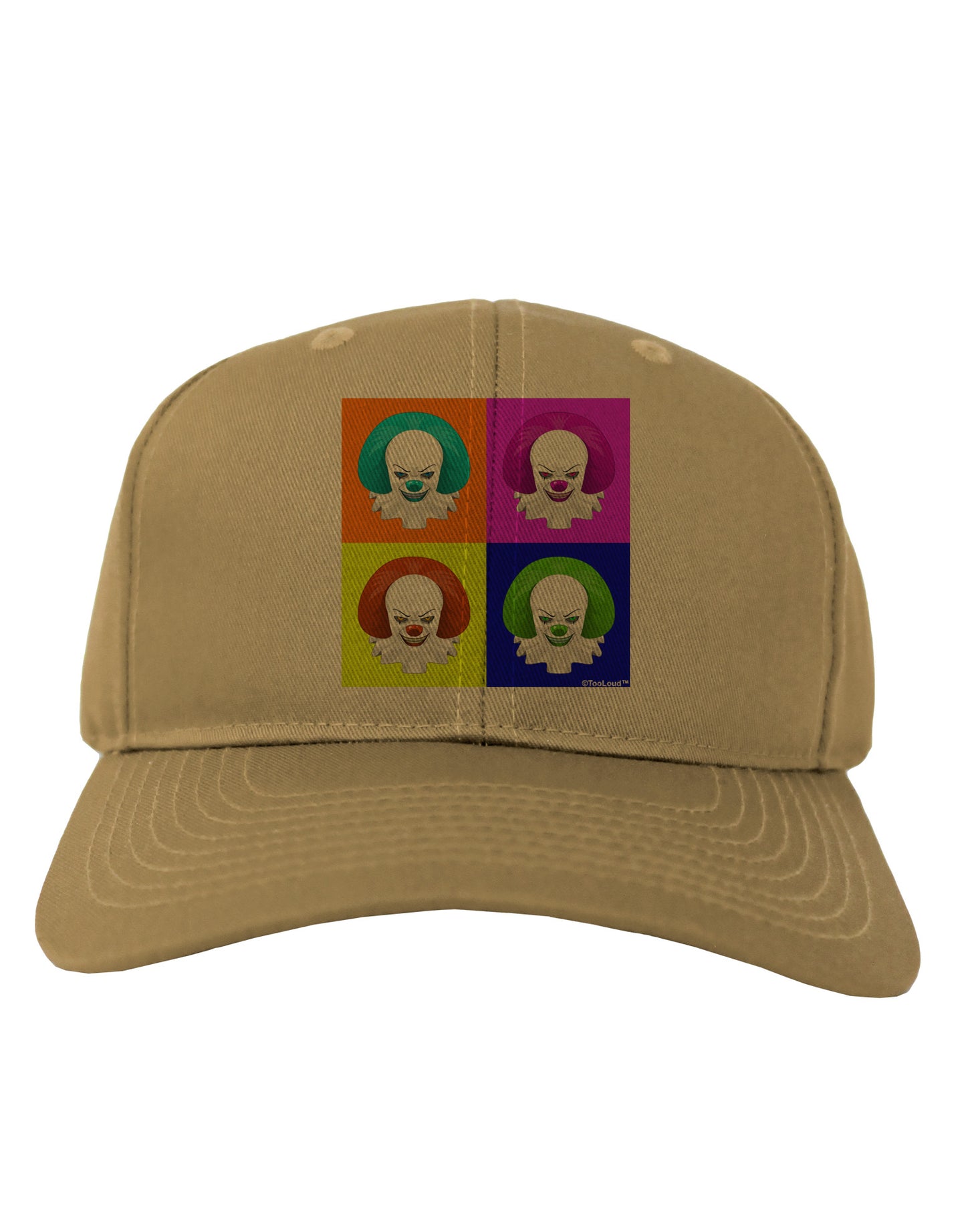Clown Face Pop Art Adult Baseball Cap Hat-Baseball Cap-TooLoud-Khaki-One Size-Davson Sales