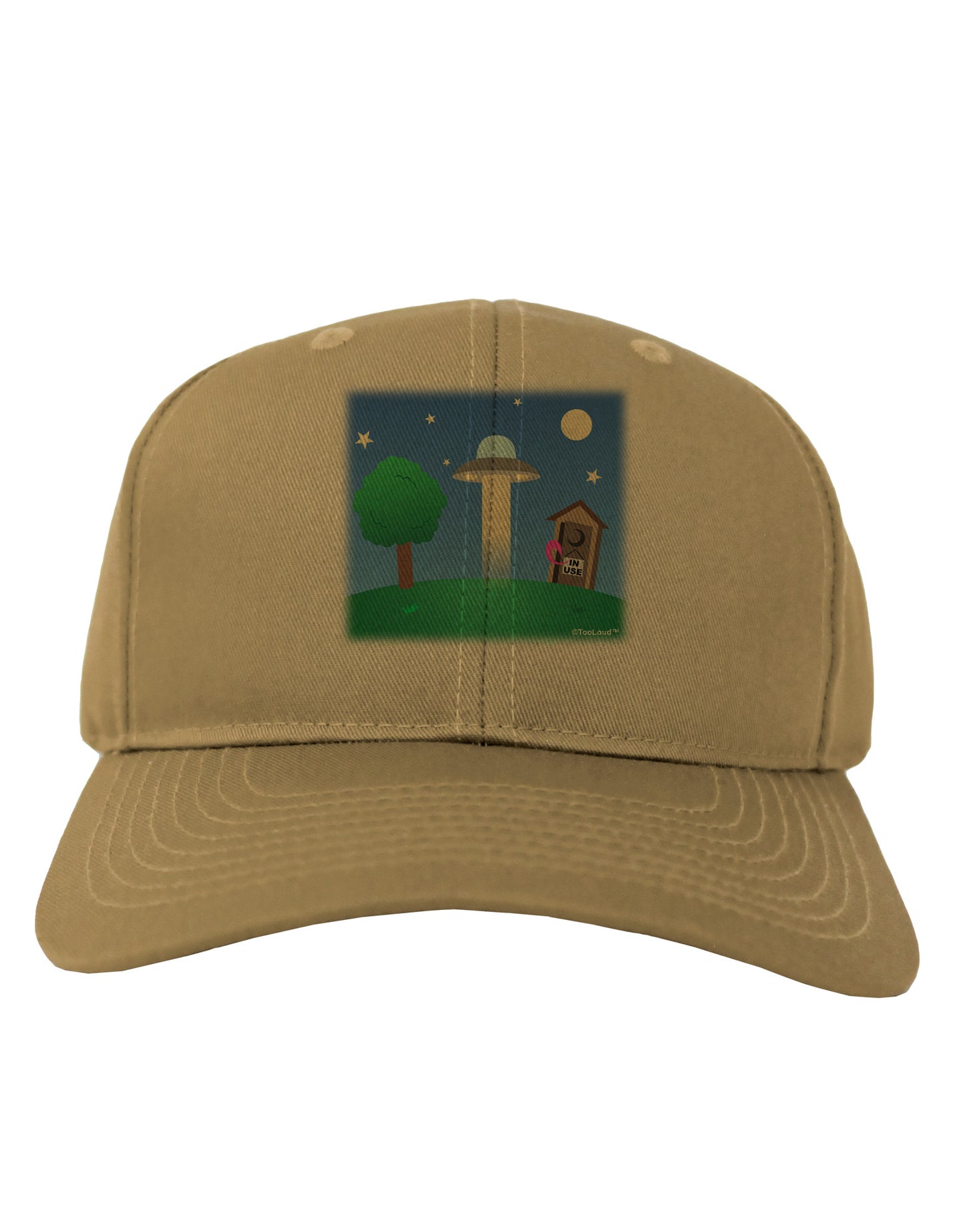 UFO Stopping At an Out-house Adult Baseball Cap Hat by TooLoud-Baseball Cap-TooLoud-Khaki-One Size-Davson Sales
