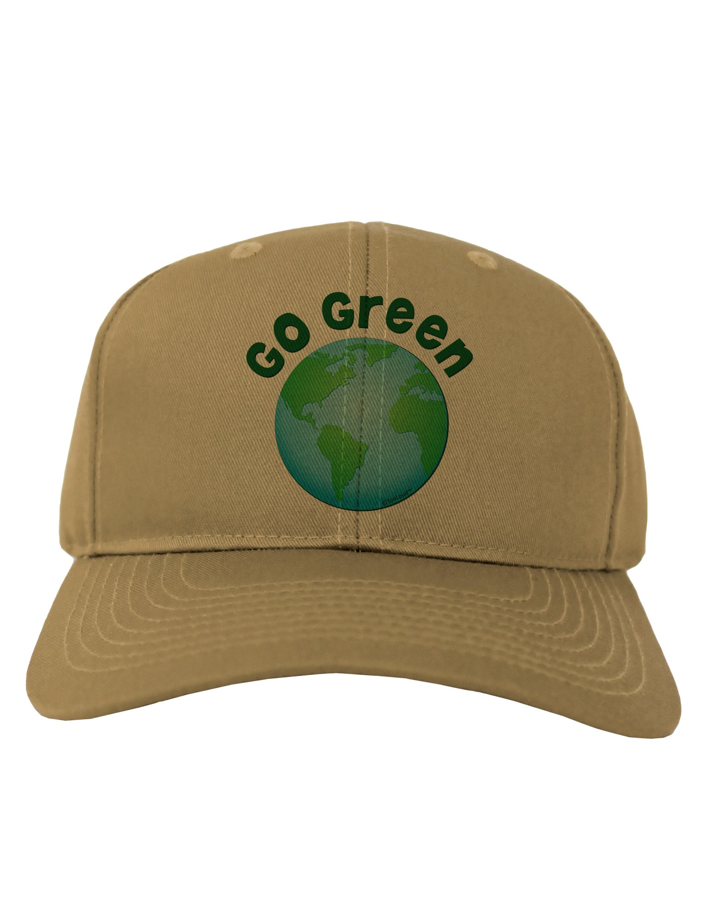 Go Green - Planet Earth Adult Baseball Cap Hat-Baseball Cap-TooLoud-Khaki-One Size-Davson Sales