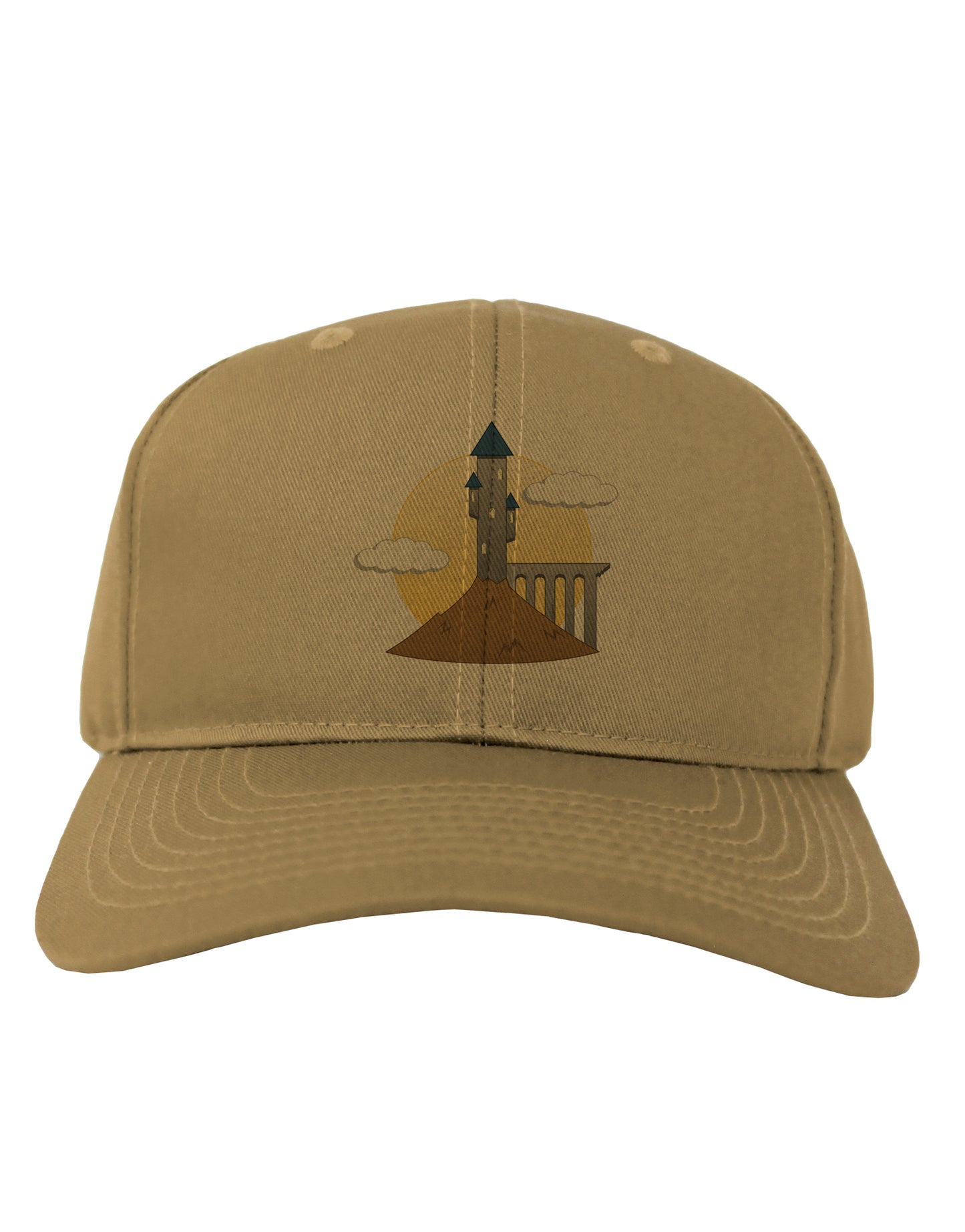 Moonlit Wizard Tower - Halloween Adult Baseball Cap Hat-Baseball Cap-TooLoud-Khaki-One Size-Davson Sales