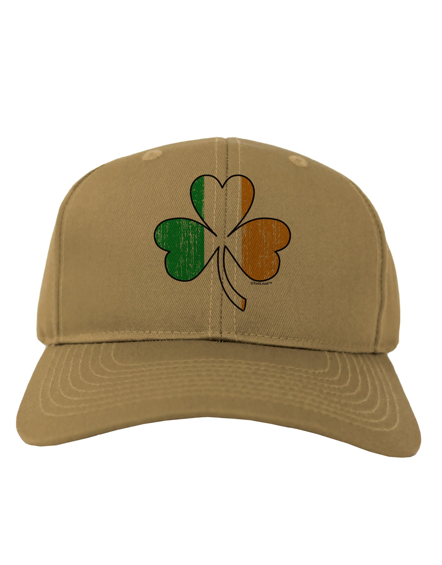 Irish Flag - Shamrock Distressed Adult Baseball Cap Hat by TooLoud-Baseball Cap-TooLoud-Khaki-One Size-Davson Sales
