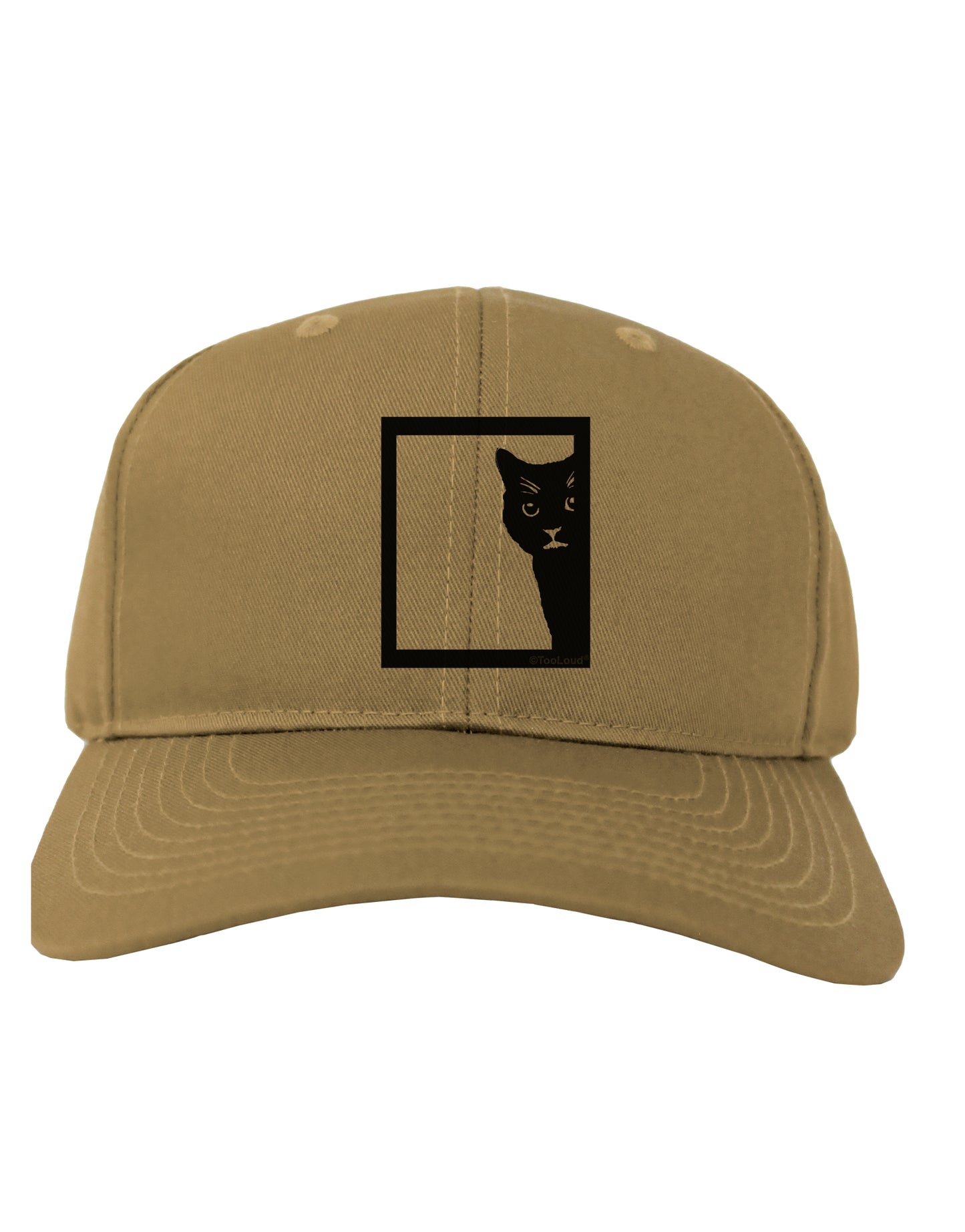 Cat Peeking Adult Baseball Cap Hat by TooLoud-Baseball Cap-TooLoud-Khaki-One Size-Davson Sales