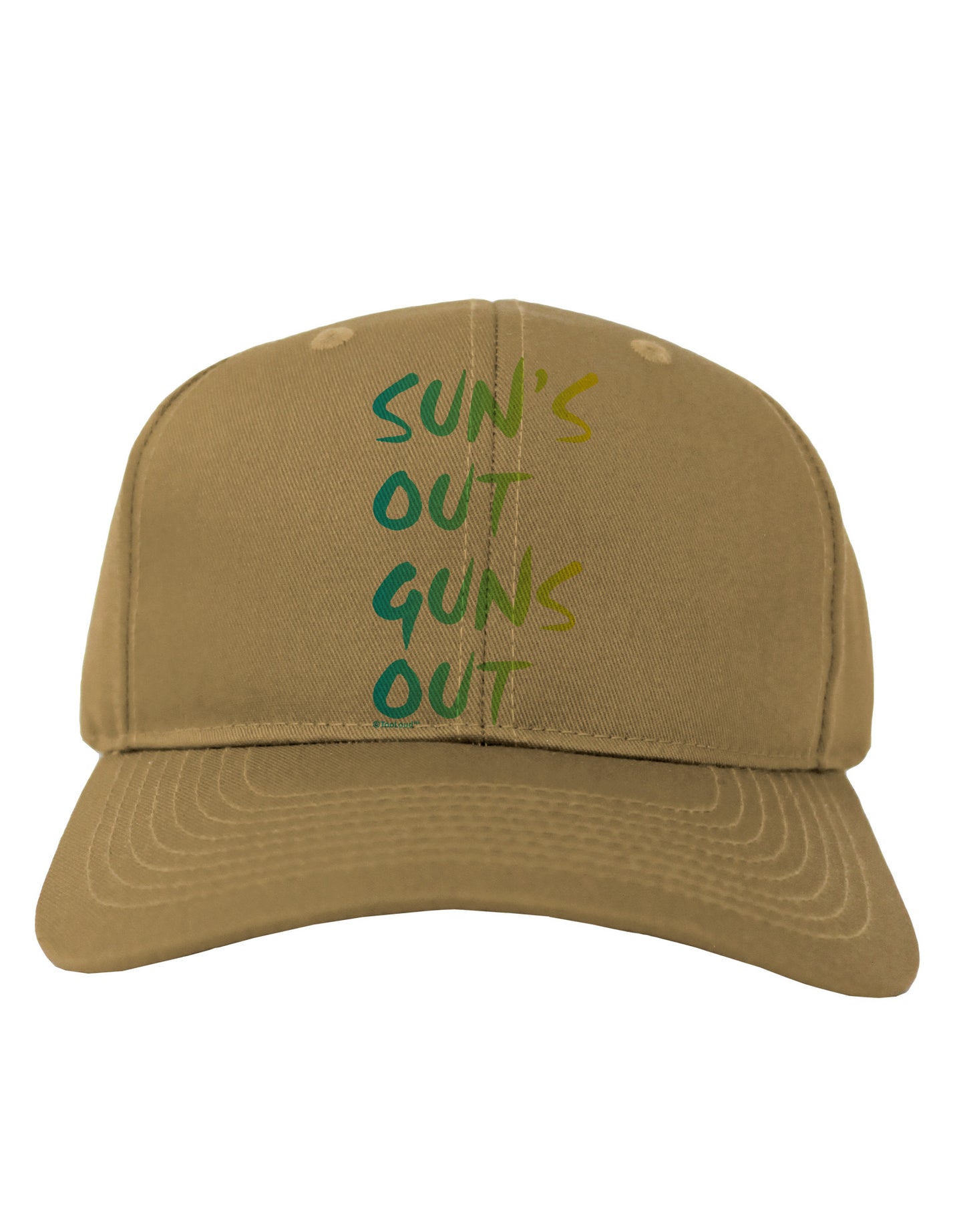 Suns Out Guns Out - Gradient Colors Adult Baseball Cap Hat-Baseball Cap-TooLoud-Khaki-One Size-Davson Sales
