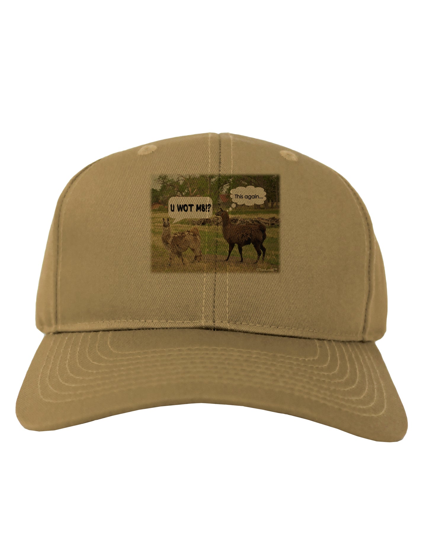 Angry Standing Llamas Adult Baseball Cap Hat by TooLoud-Baseball Cap-TooLoud-Khaki-One Size-Davson Sales