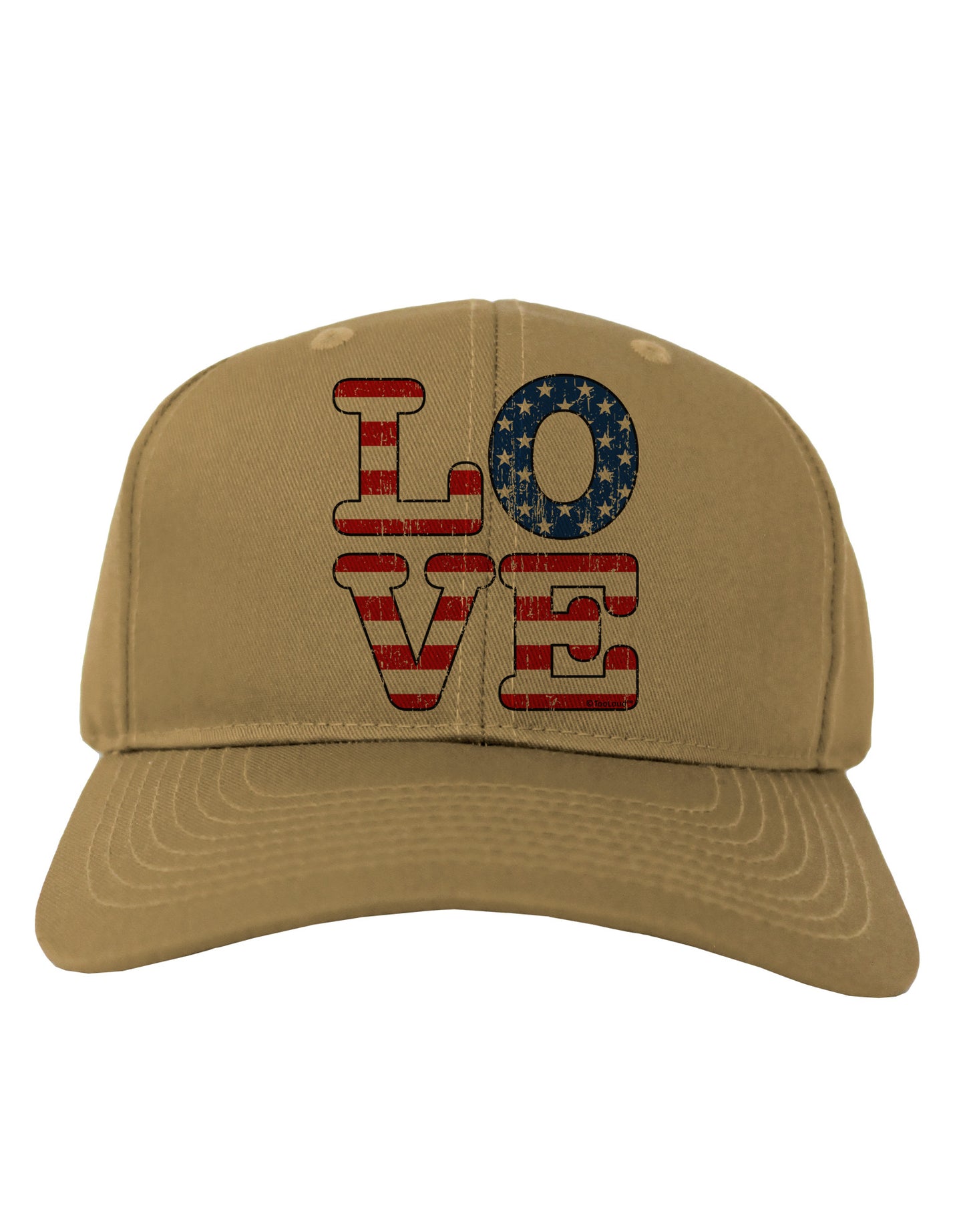 American Love Design - Distressed Adult Baseball Cap Hat by TooLoud-Baseball Cap-TooLoud-Khaki-One Size-Davson Sales