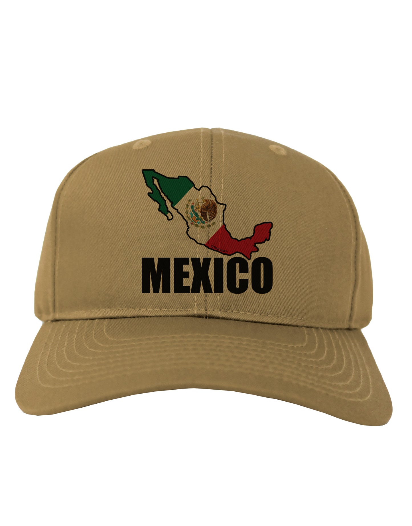 Mexico Outline - Mexican Flag - Mexico Text Adult Baseball Cap Hat by TooLoud-Baseball Cap-TooLoud-Khaki-One Size-Davson Sales