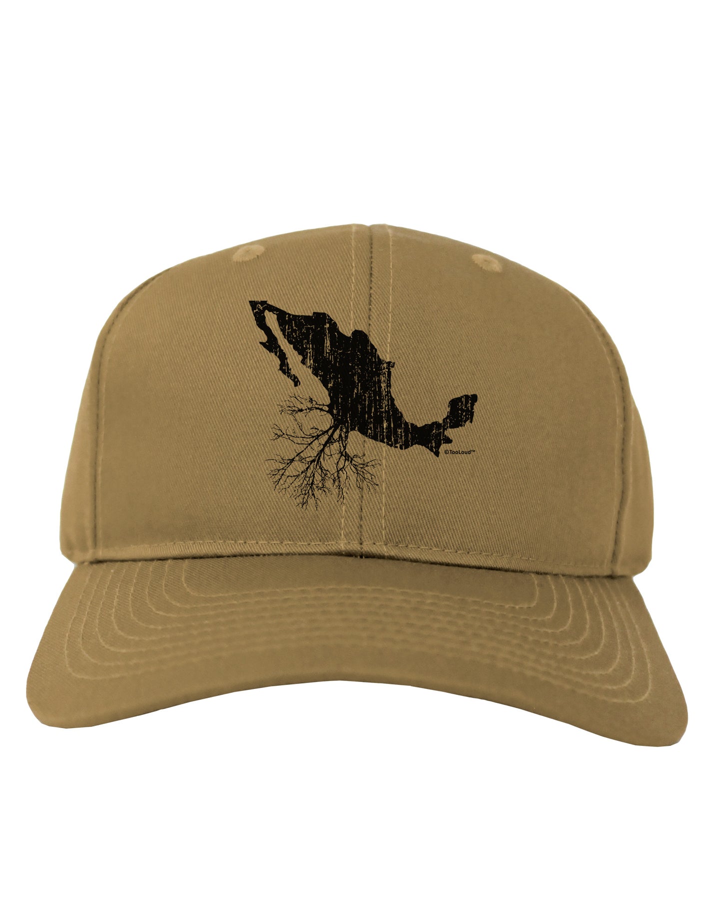 Mexican Roots Design - Distressed Adult Baseball Cap Hat by TooLoud-Baseball Cap-TooLoud-Khaki-One Size-Davson Sales