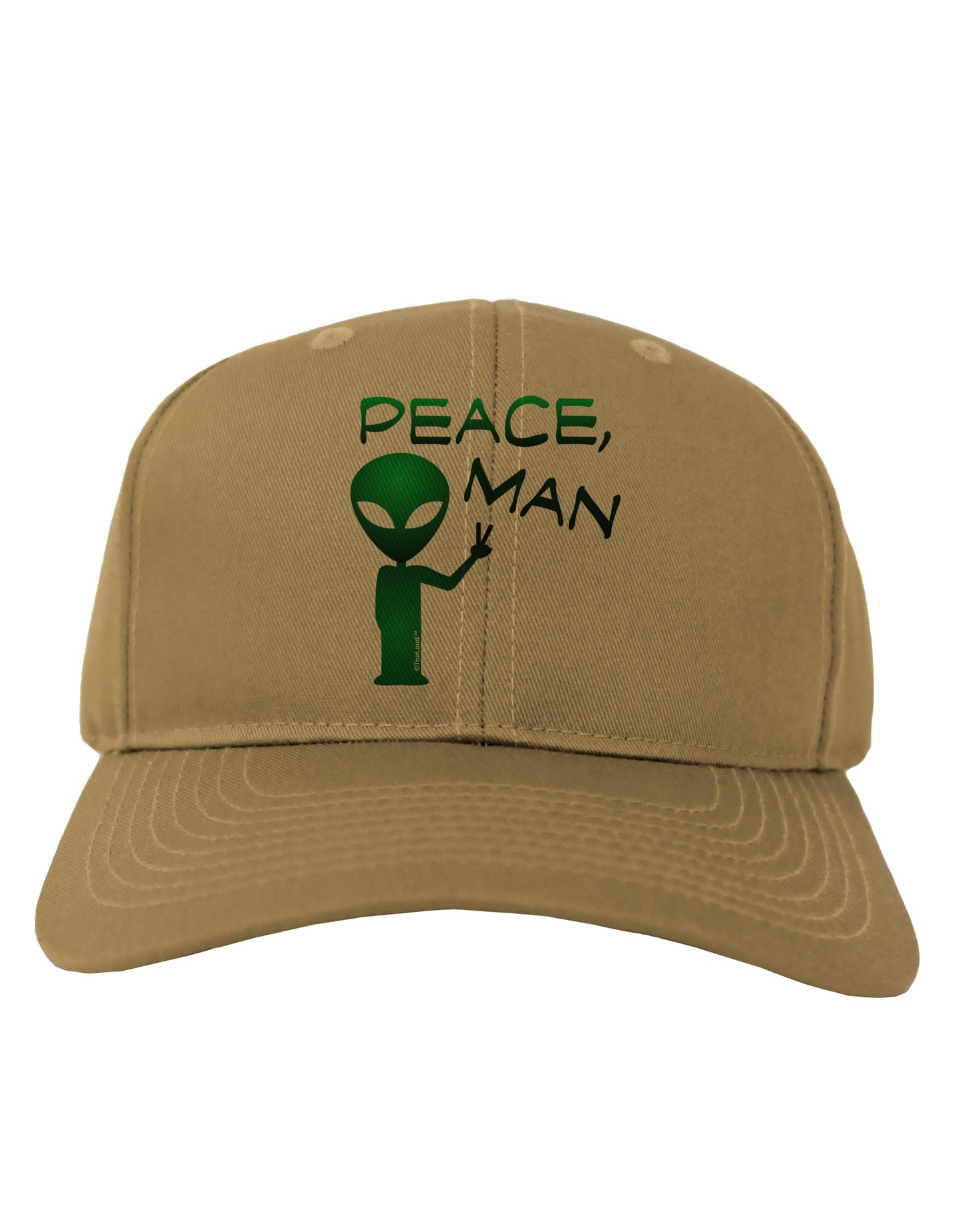 Peace Man Alien Adult Baseball Cap Hat-Baseball Cap-TooLoud-Khaki-One Size-Davson Sales