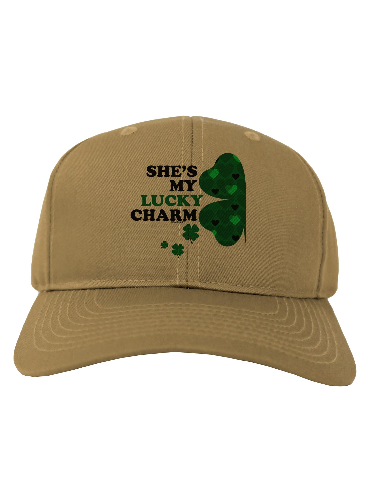 She's My Lucky Charm - Left Adult Baseball Cap Hat-Baseball Cap-TooLoud-Khaki-One Size-Davson Sales