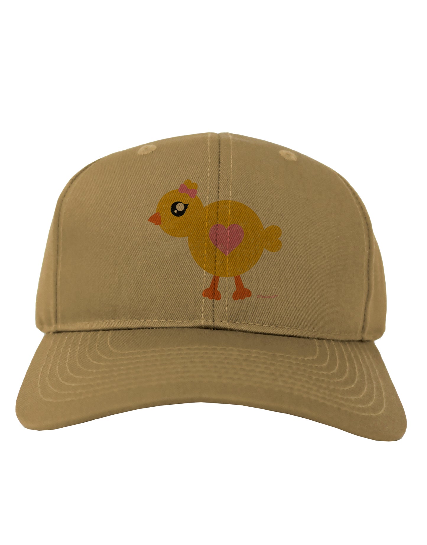 Cute Chick with Bow - Crayon Style Drawing Adult Baseball Cap Hat by TooLoud-Baseball Cap-TooLoud-Khaki-One Size-Davson Sales