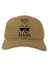 50 Percent Irish - St Patricks Day Adult Baseball Cap Hat by TooLoud-Baseball Cap-TooLoud-Khaki-One Size-Davson Sales