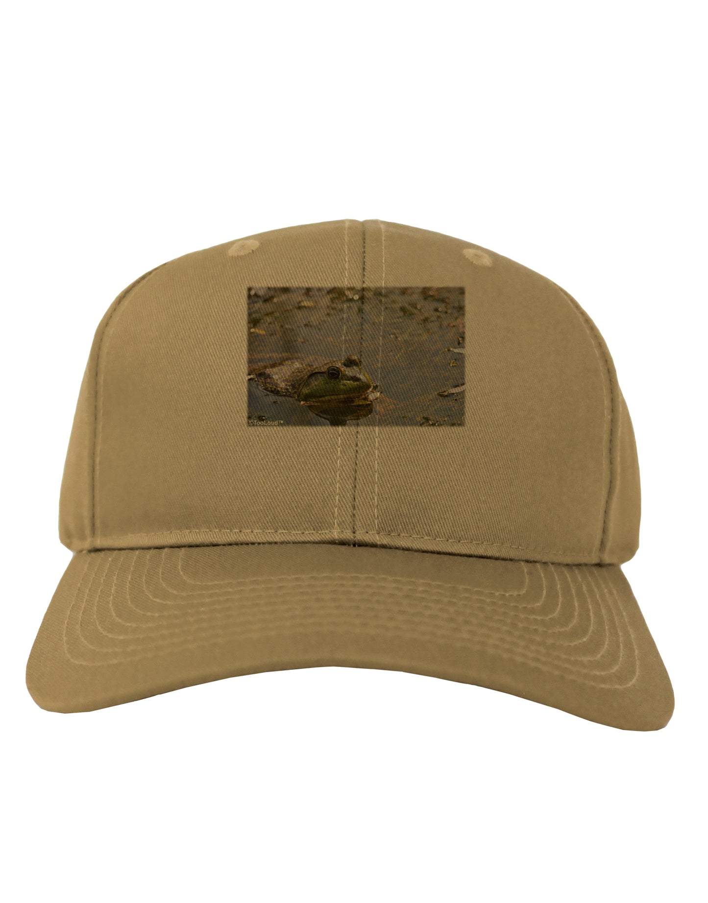 Bullfrog In Water Adult Baseball Cap Hat by TooLoud-Baseball Cap-TooLoud-Khaki-One Size-Davson Sales
