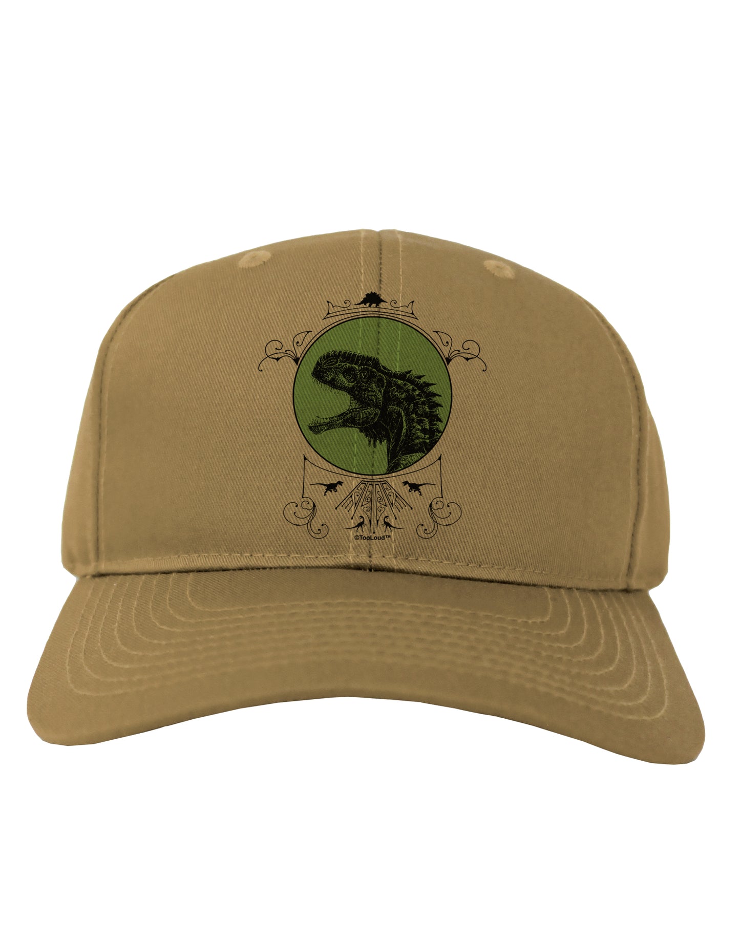 Jurassic Dinosaur Face Adult Baseball Cap Hat by TooLoud-Baseball Cap-TooLoud-Khaki-One Size-Davson Sales