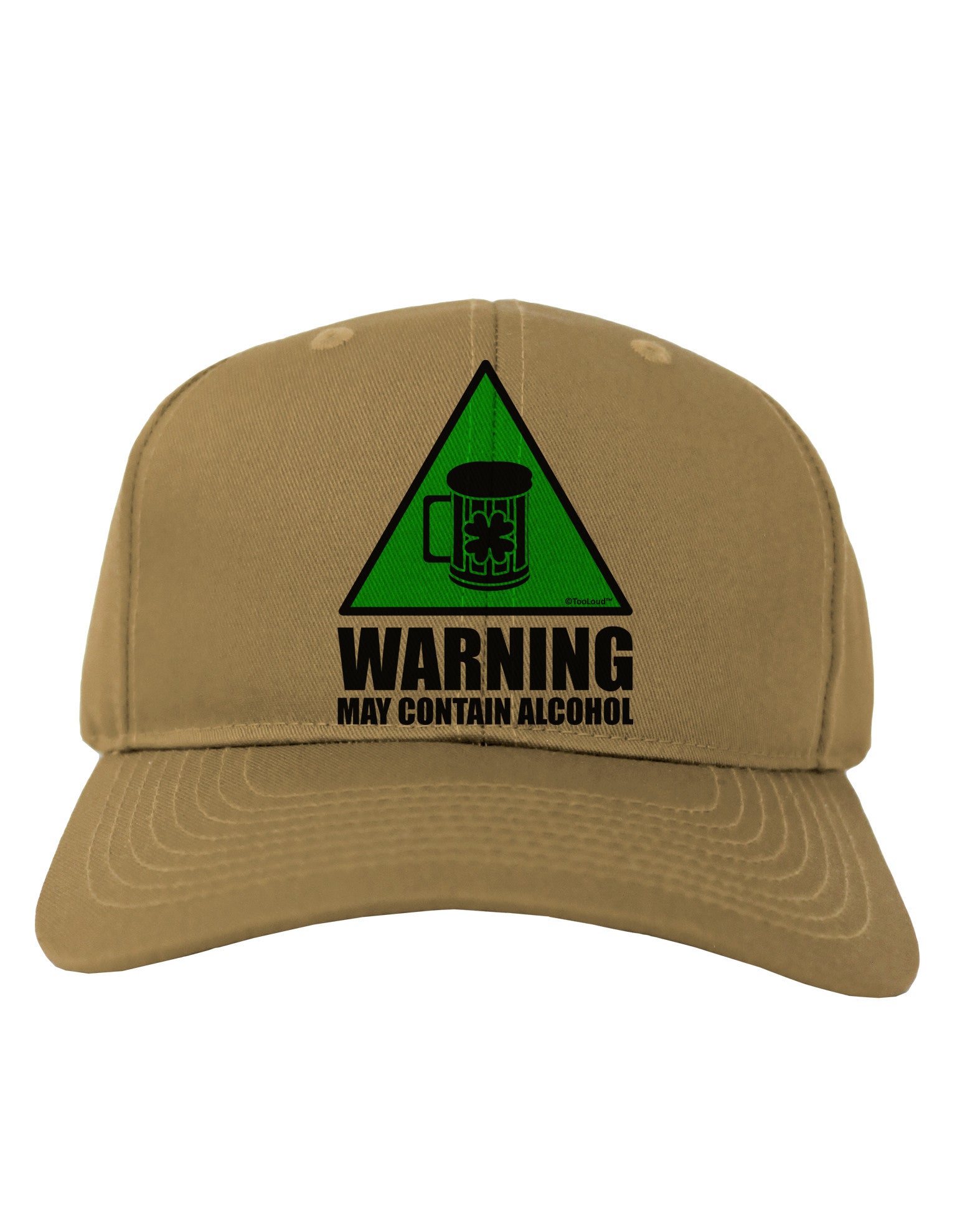 Warning May Contain Alcohol Adult Baseball Cap Hat by TooLoud-Baseball Cap-TooLoud-Khaki-One Size-Davson Sales
